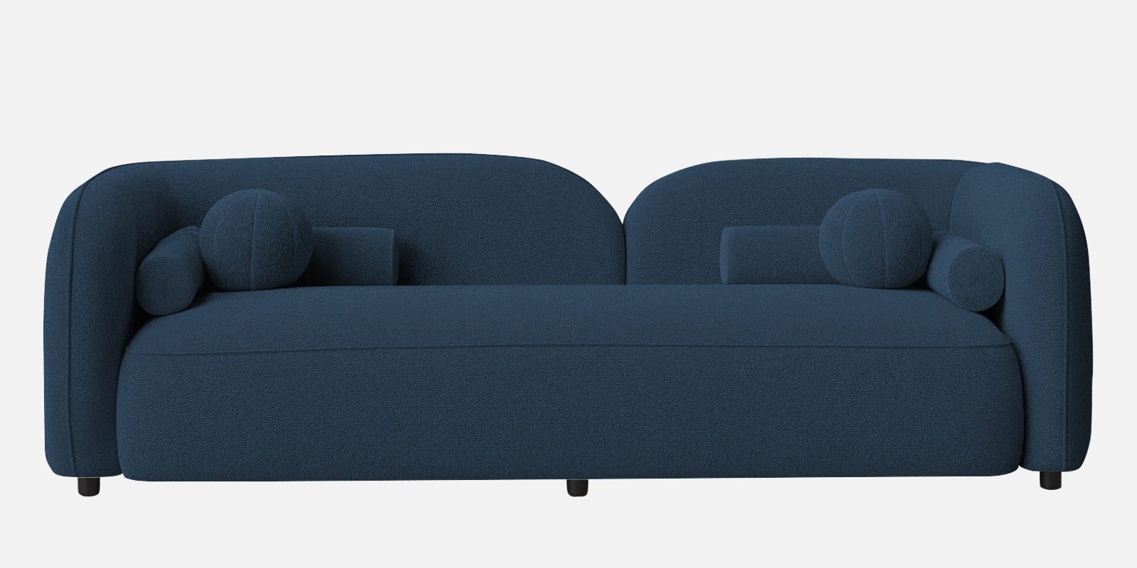 Corny Boucle Fabric 3 Seater Sofa In Classic Blue Colour - Febonic Living