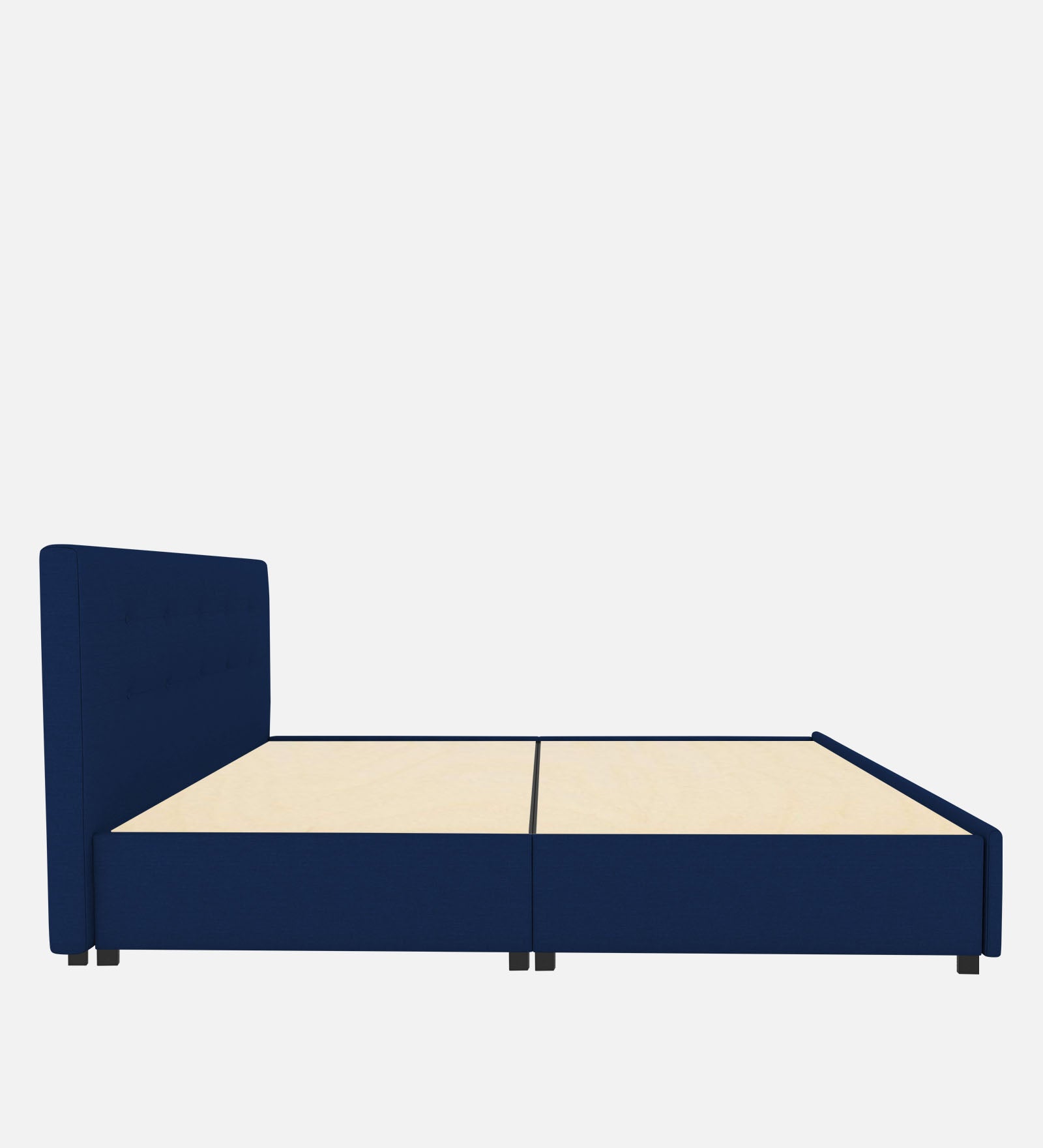 Lido Fabric Queen Size Bed In Royal Blue Colour With Drawer Storage - Febonic Living