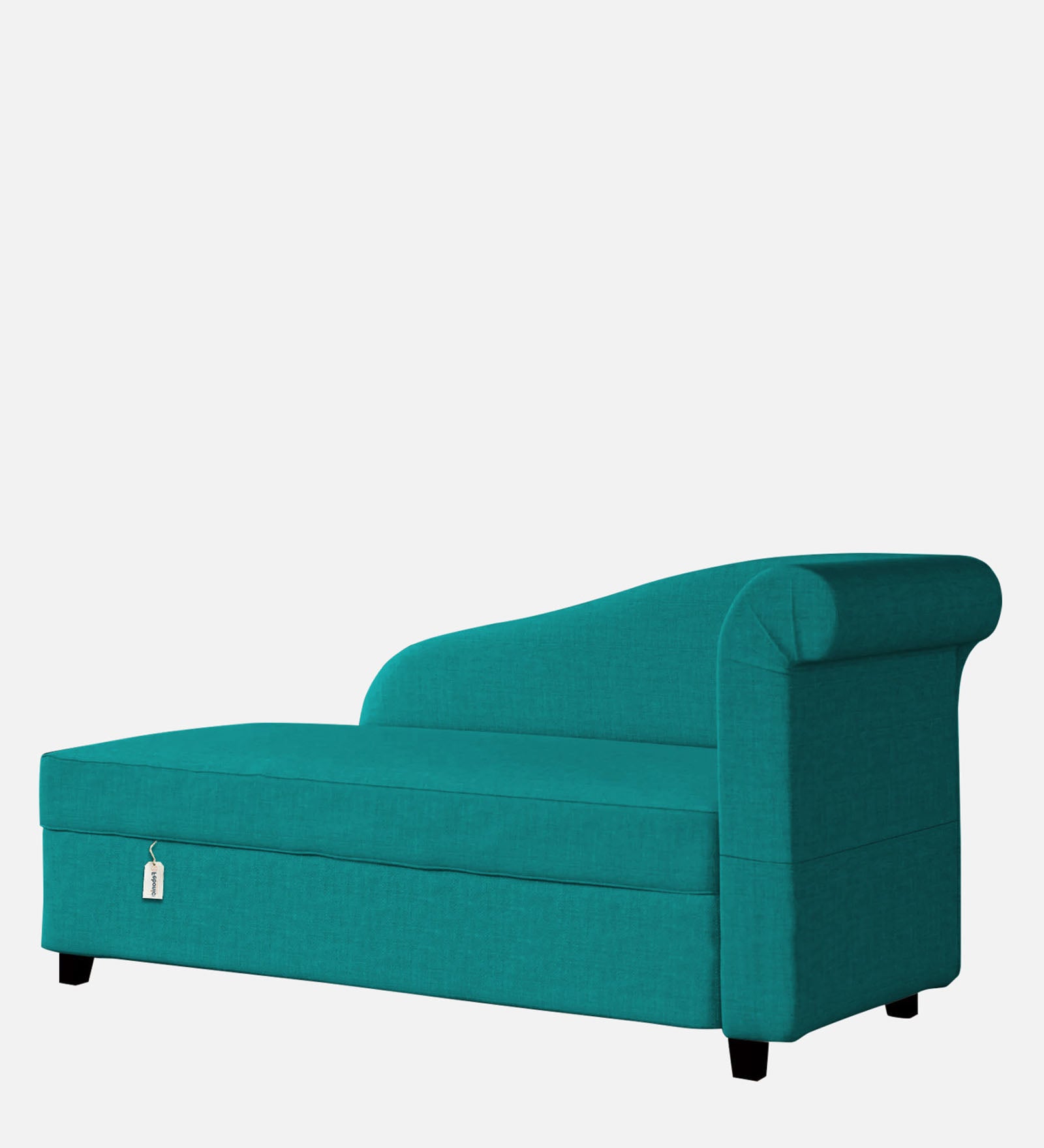 Toppy Fabric LHS Chaise Lounger In Sea Green Colour With Storage - Febonic Living
