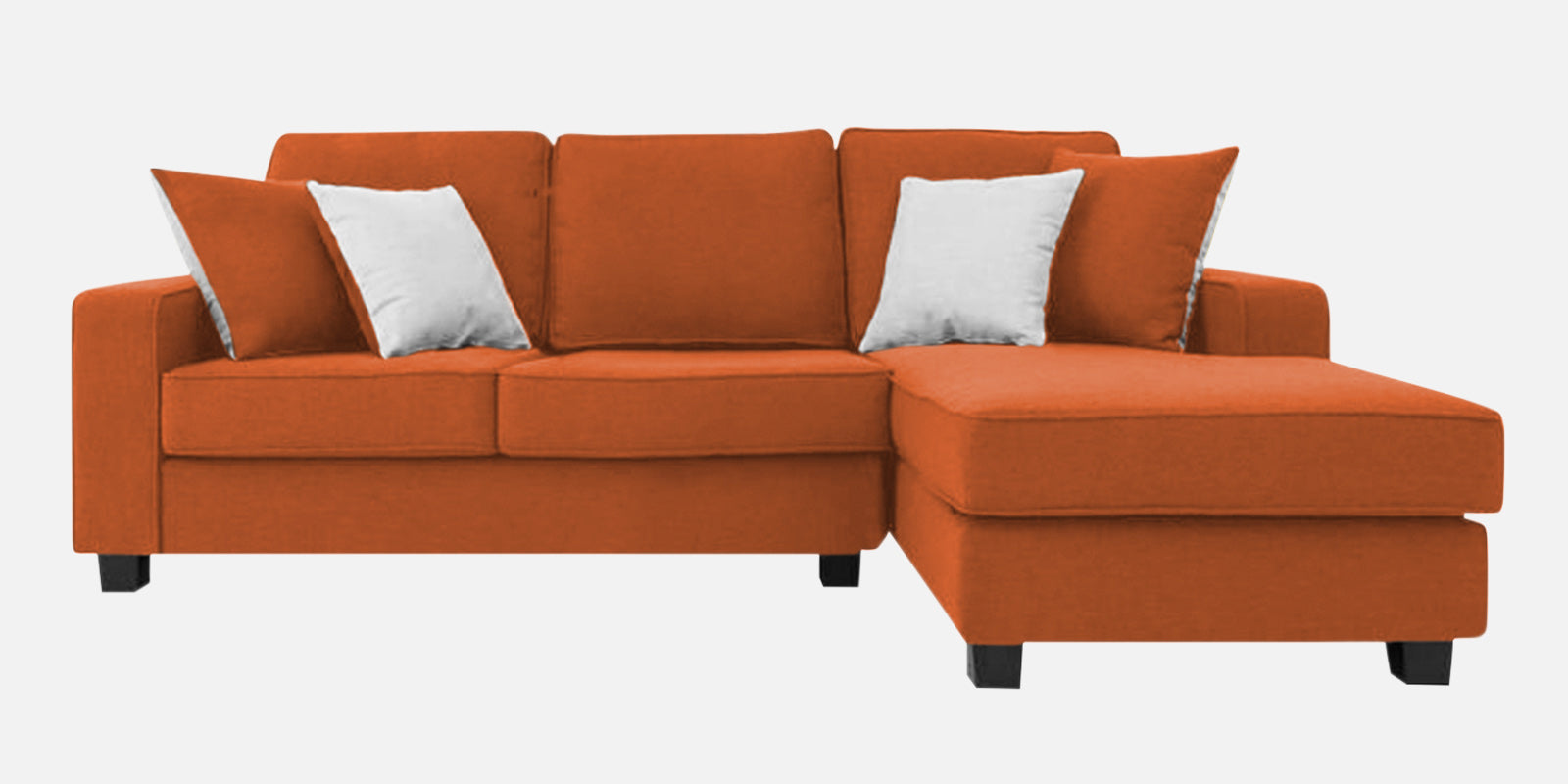 Ladybug Fabric LHS Sectional Sofa (2+Lounger) In Vivid Orange Colour - Febonic Living