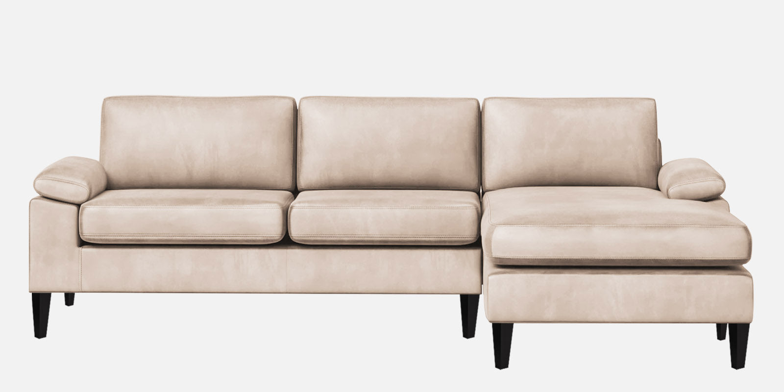 Vegas Velvet LHS Sectional Sofa (3+Lounger) In Camel Beige Colour - Febonic Living