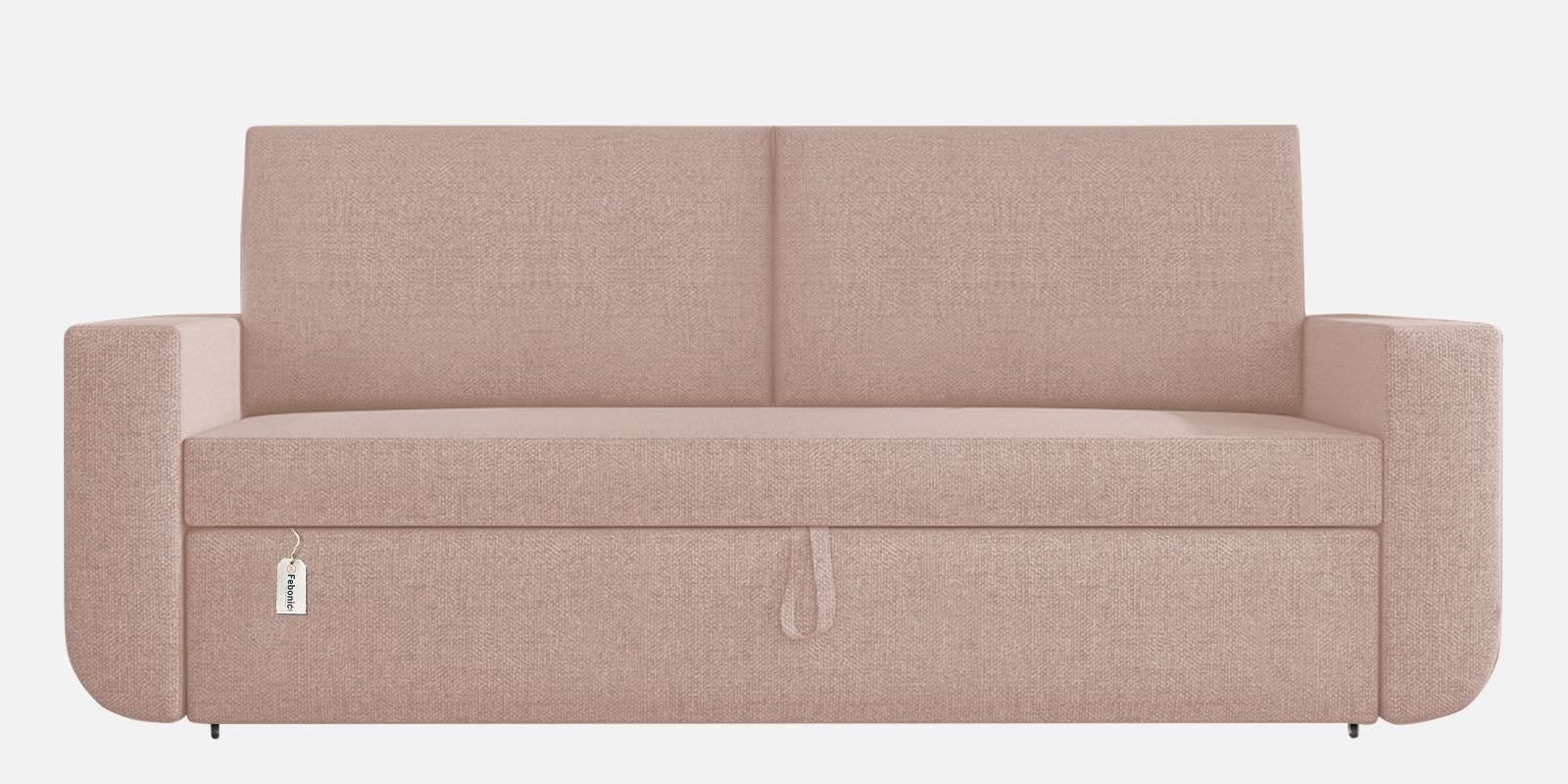 Grace Fabric 3 Seater Pull Out Sofa Cum Bed In Woom Beige Colour With Storage - Febonic Living