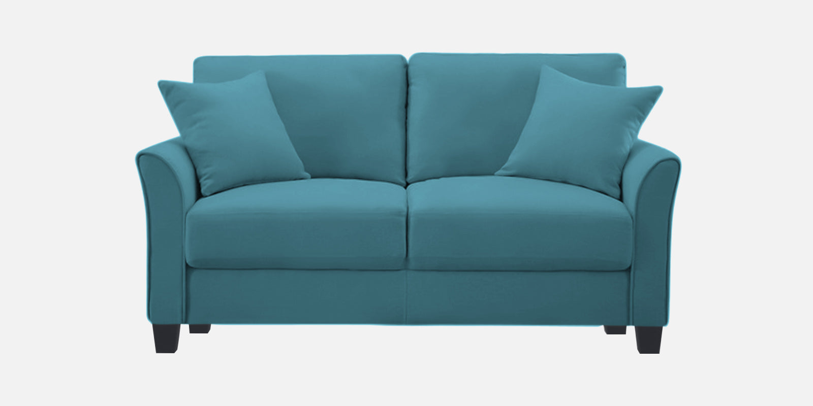 Daroo Velvet 2 Seater Sofa In Aqua Blue Colour - Febonic Living