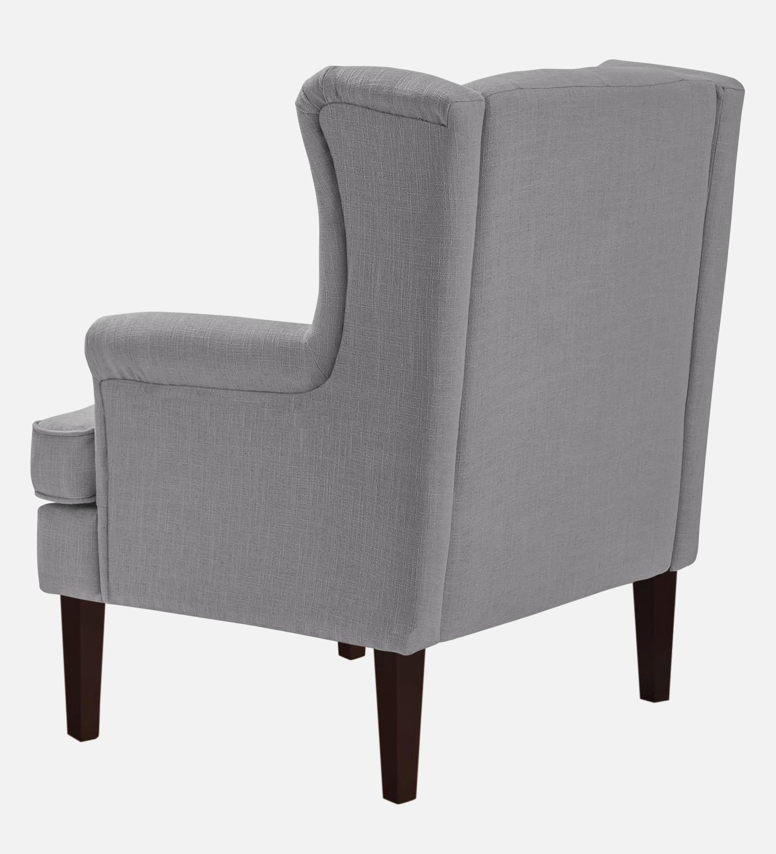 Deyuk Fabric Wing Chair In Lit Grey Colour - Febonic Living