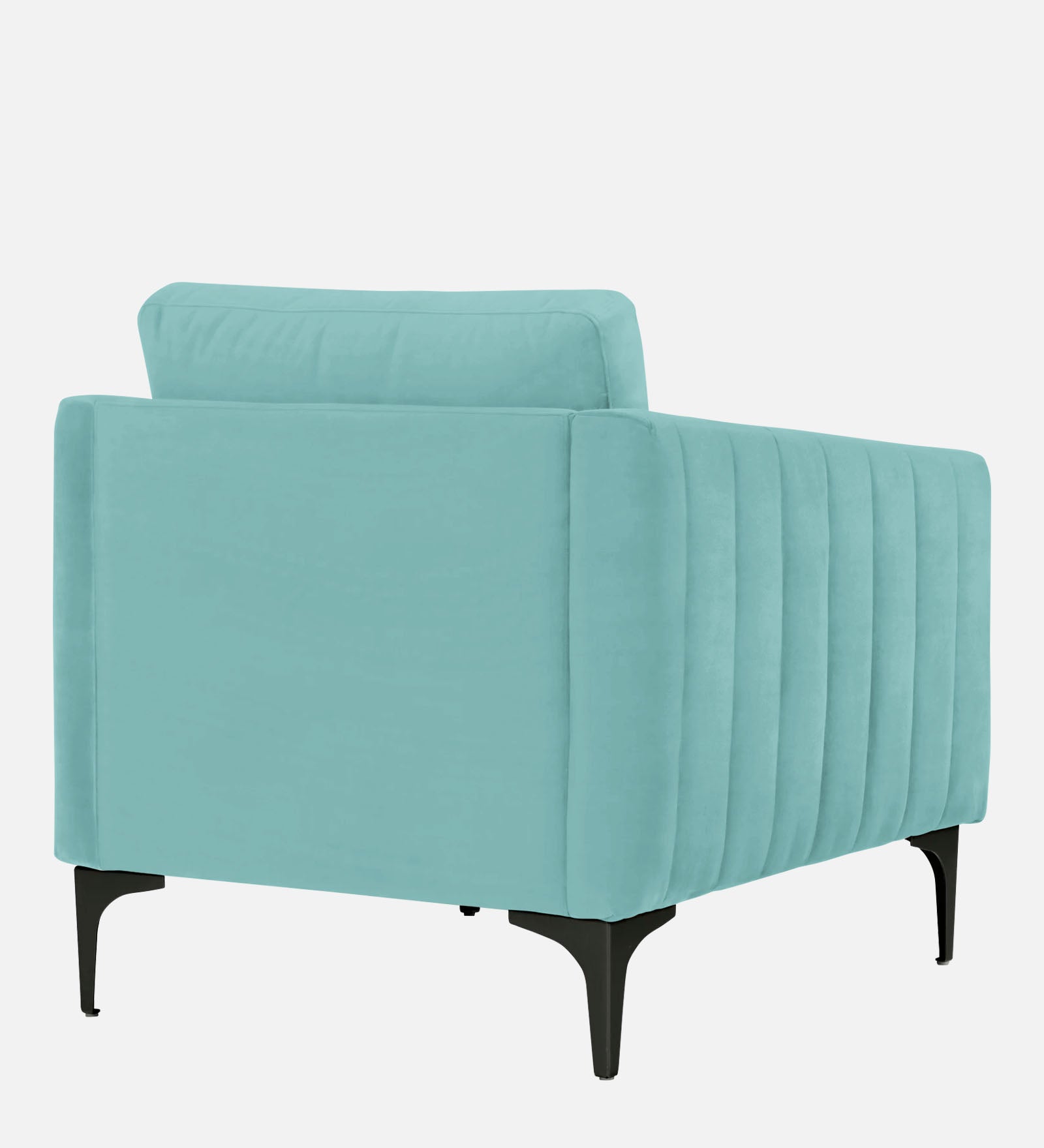 Haru Velvet 1 Seater Sofa In Barmunda Aqua Colour - Febonic Living