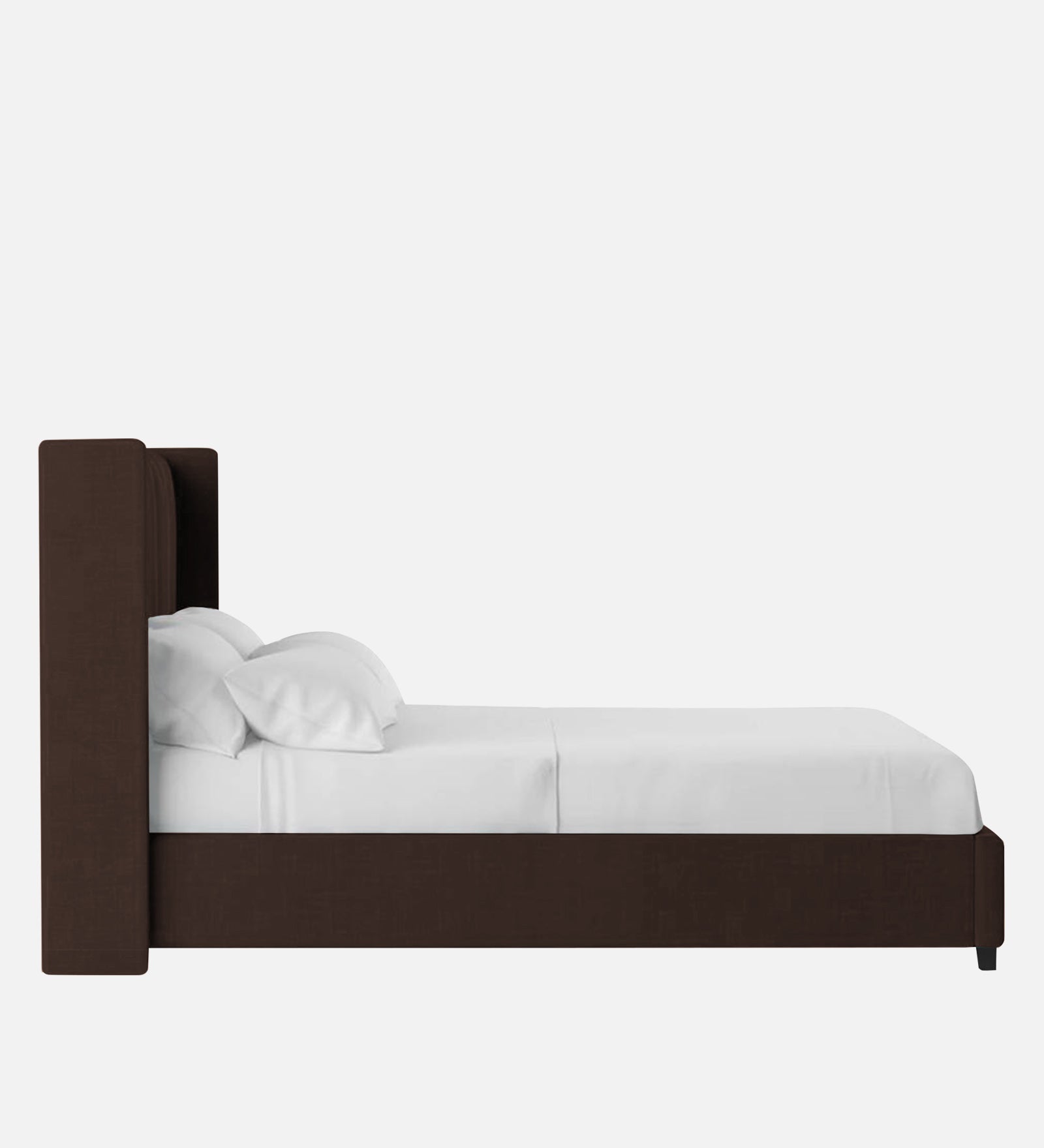 Colina Fabric Queen Size Bed In Coffee Brown Colour With Box Storage - Febonic Living