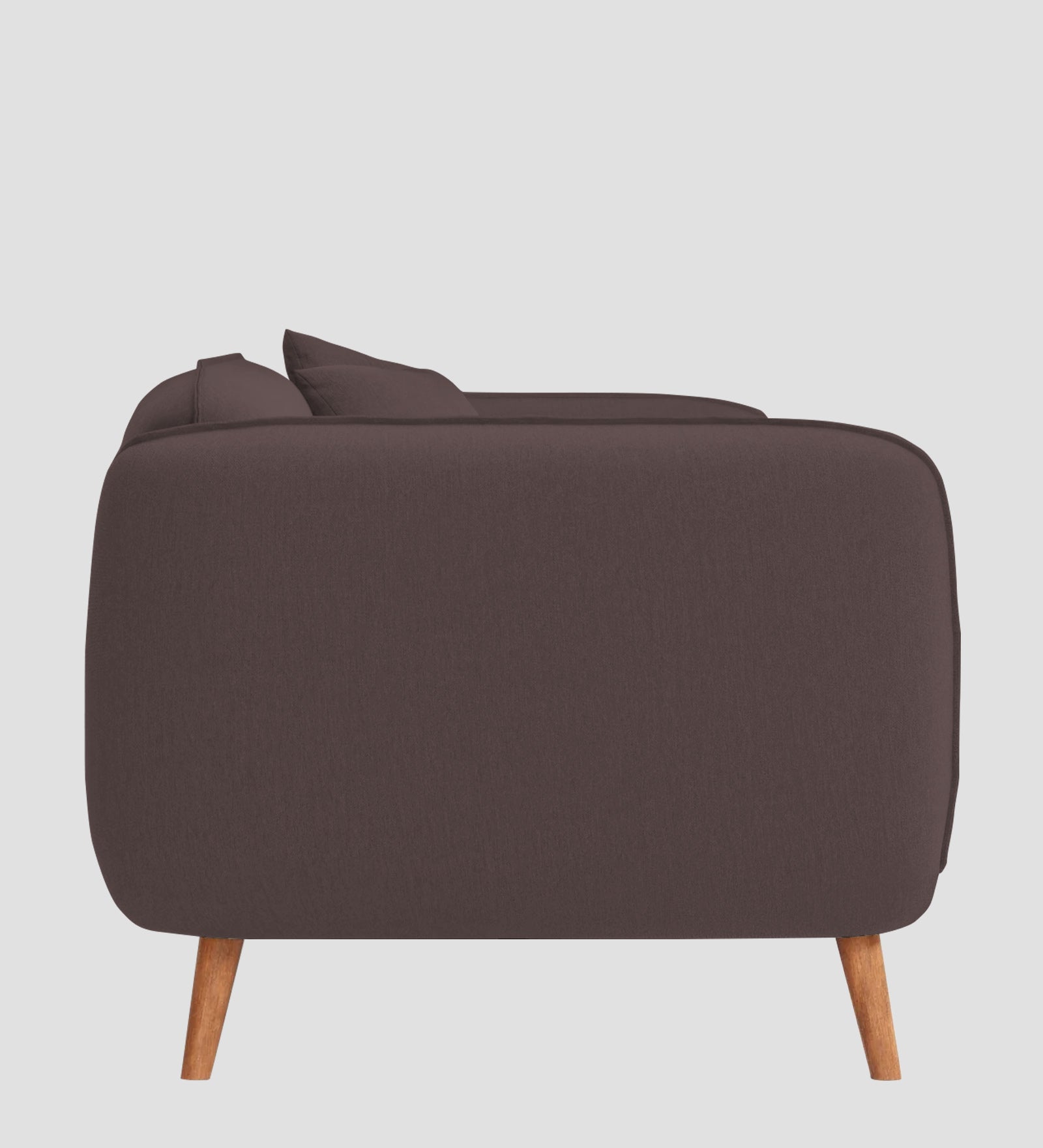 Zia Fabric 1 Seater Sofa In Night Brown Colour - Febonic Living