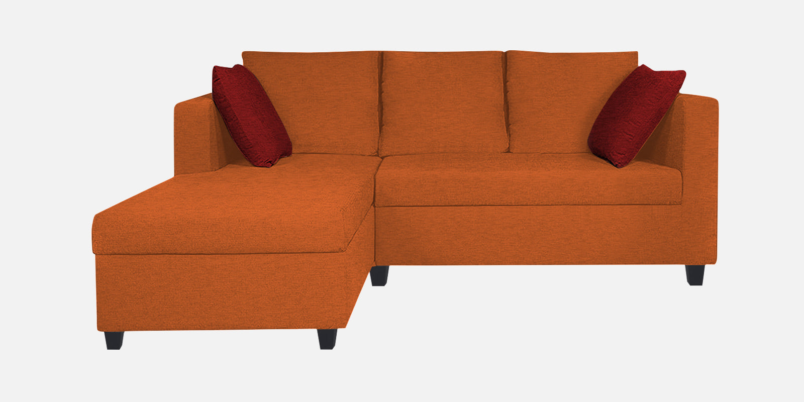 Nebula Fabric RHS Sectional Sofa (2+Lounger) In Vivid Orange Colour - Febonic Living
