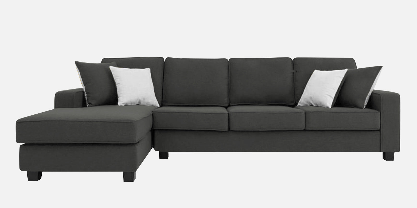 Ladybug Fabric RHS Sectional Sofa (3+Lounger) In Charcoal Grey Colour - Febonic Living