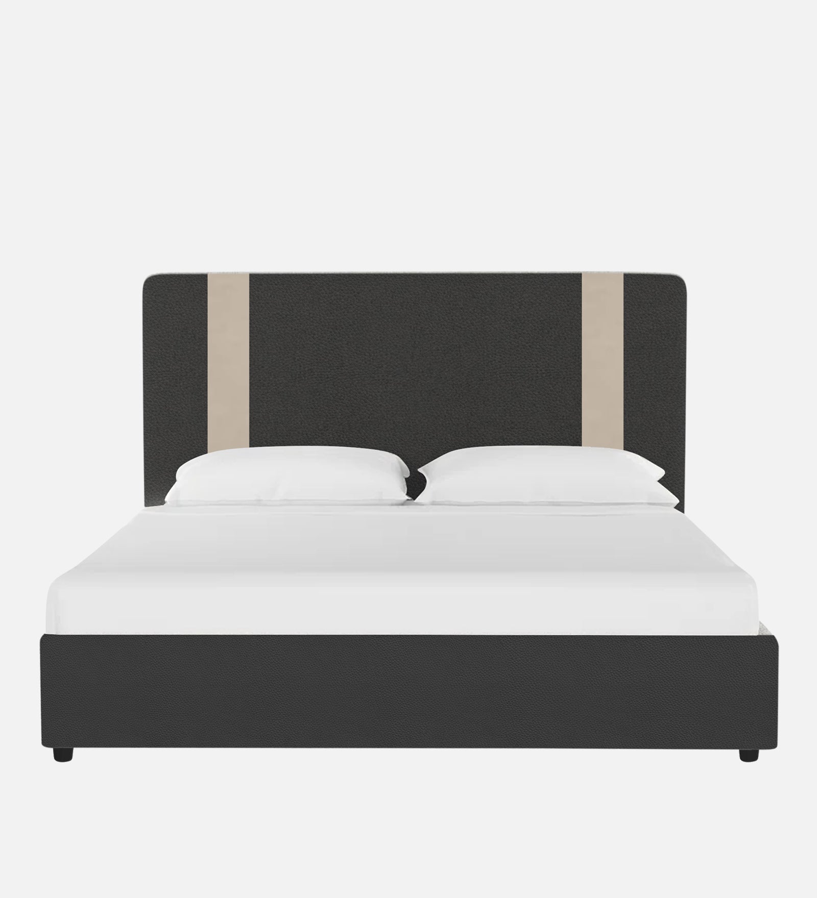 Alisha Leather King Size Bed in Grey Colour - Febonic Living