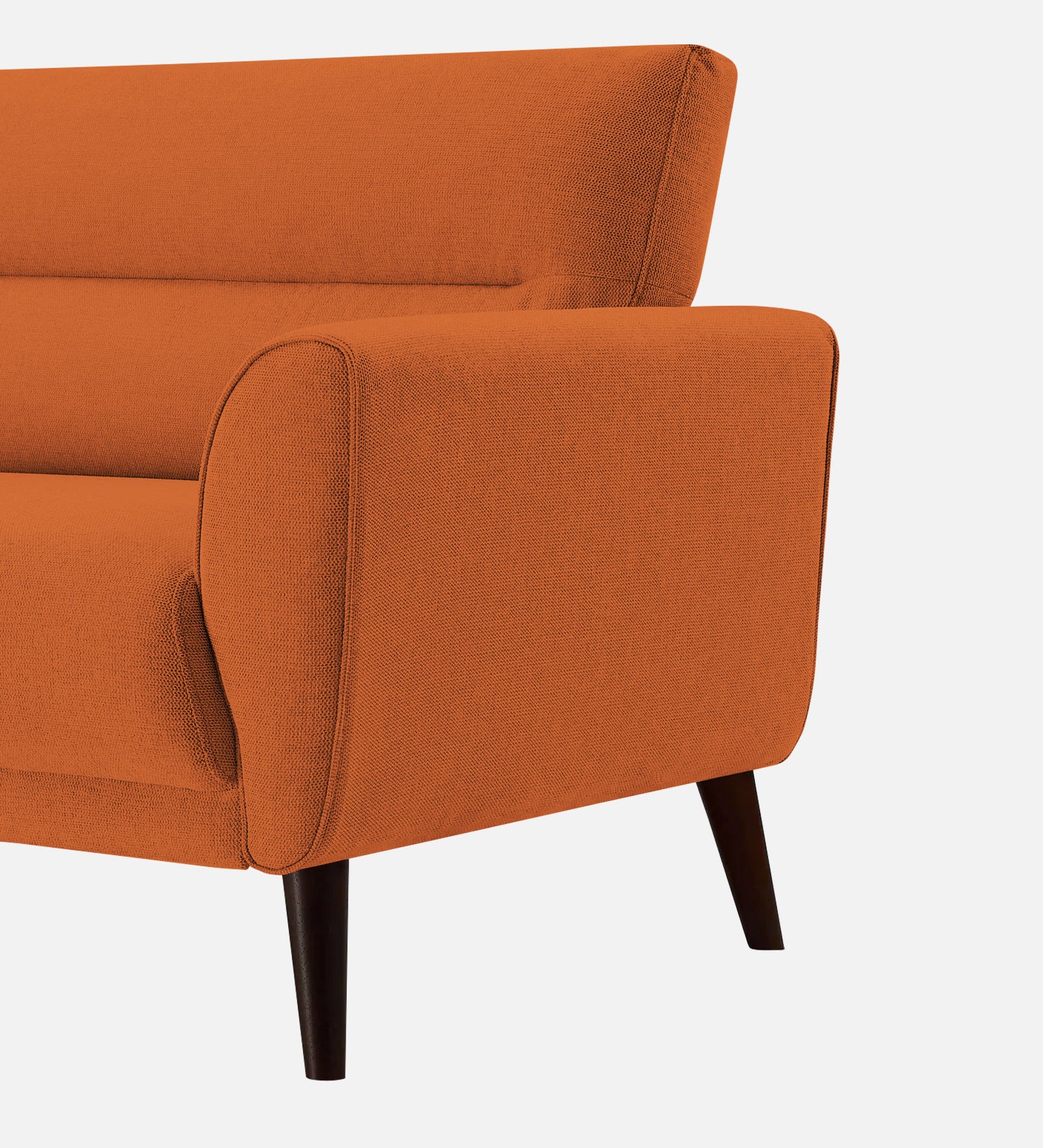 Castro Fabric 1 Seater Sofa In Vivid Orange Colour - Febonic Living