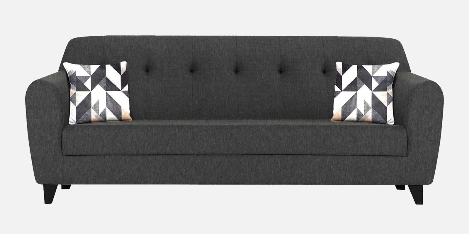 Melaan Fabric 3 Seater Sofa In Charcoal Grey Colour - Febonic Living