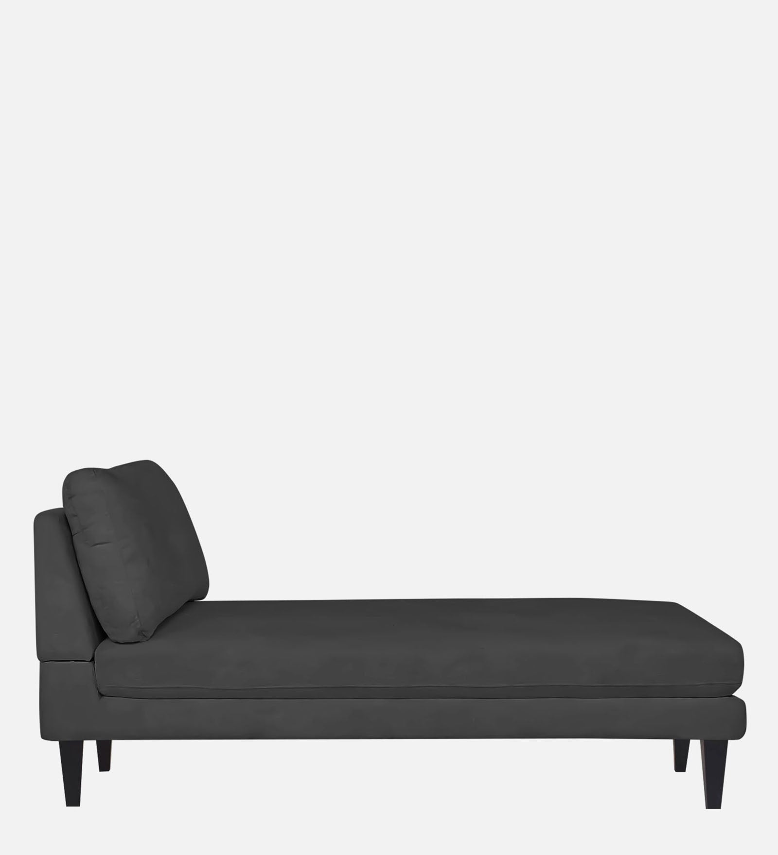 Nadia Fabric Armless Chaise Lounger In Charcoal Grey Colour - Febonic Living