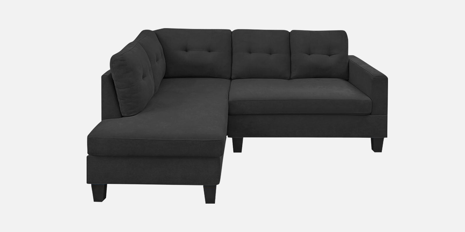 Thomas Fabric RHS Sectional Sofa (2+Lounger) In Charcoal Grey Colour - Febonic Living