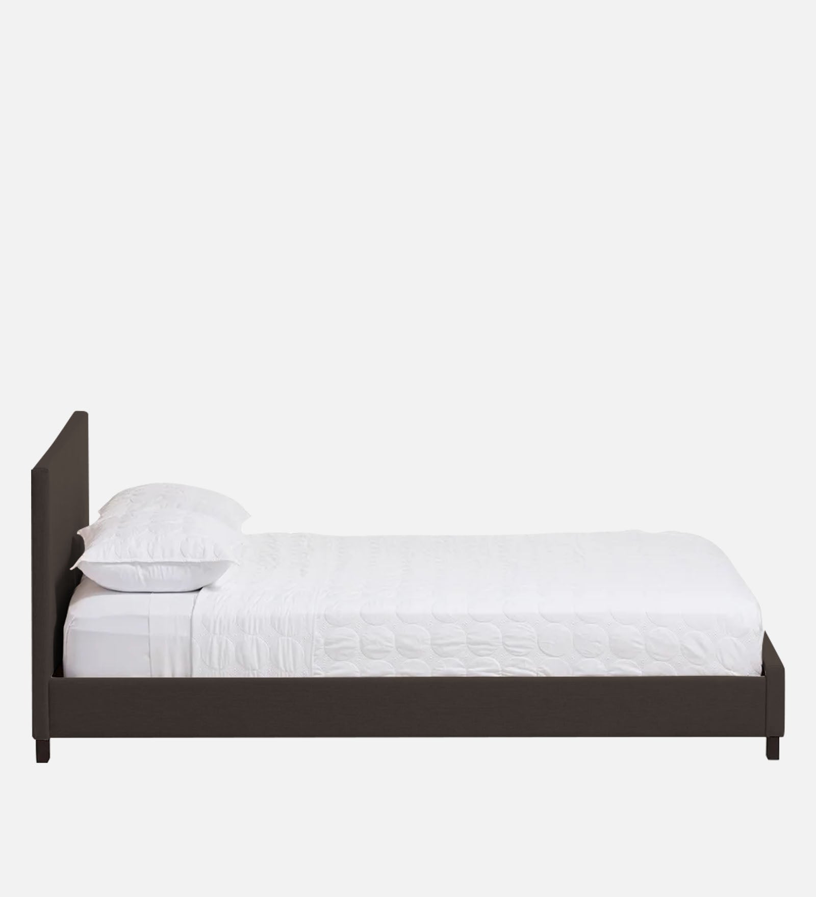 Lora Fabric Upholstered King Size Bed In Dark Brown Colour - Febonic Living