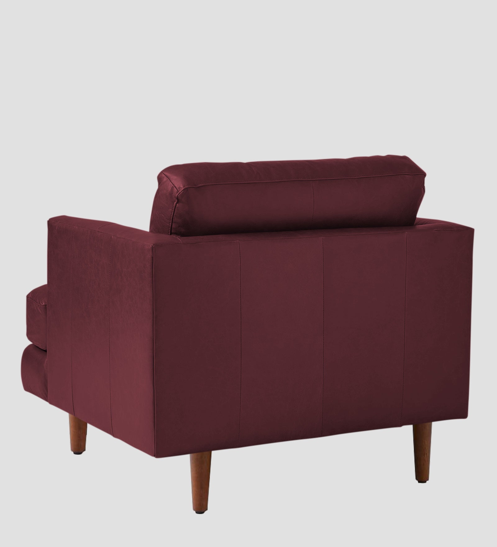 Sterio Leatherette 1 Seater Sofa In Burgundy Maroon Colour - Febonic Living