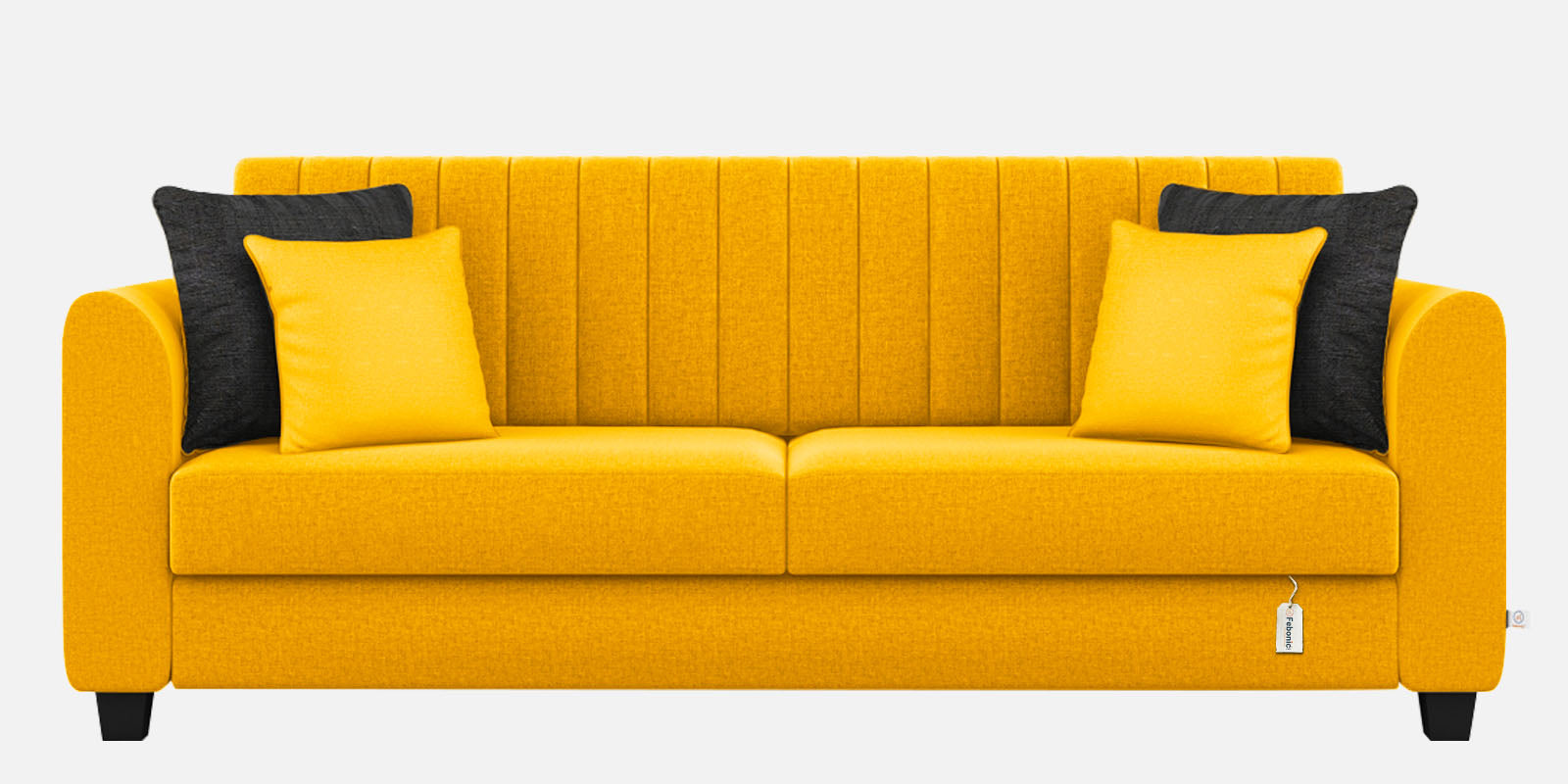 Cosmic Fabric 3 Seater Sofa In Bold Yellow Colour - Febonic Living