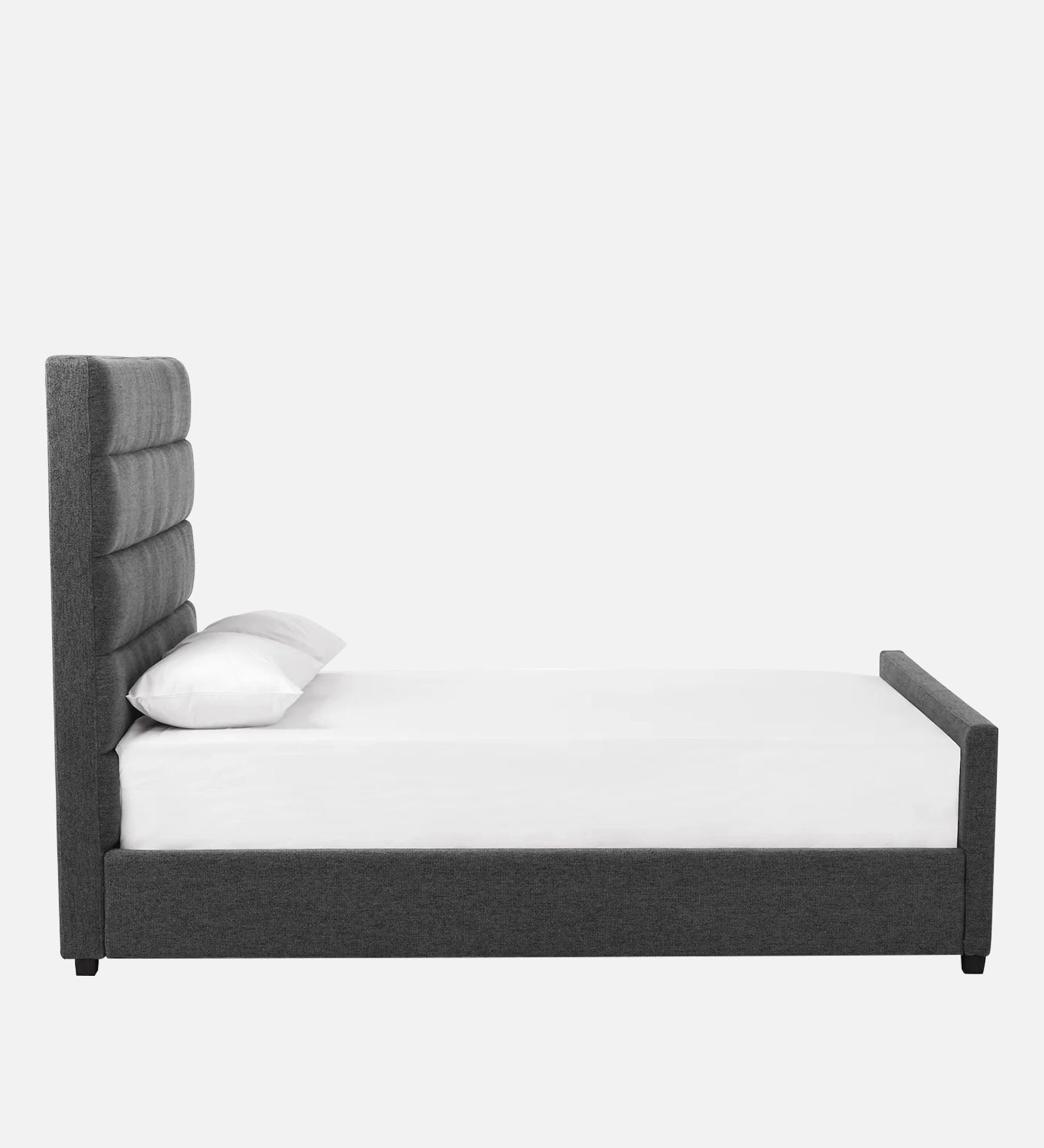 Pollen Fabric Queen Size Bed In Charcoal Grey Colour - Febonic Living