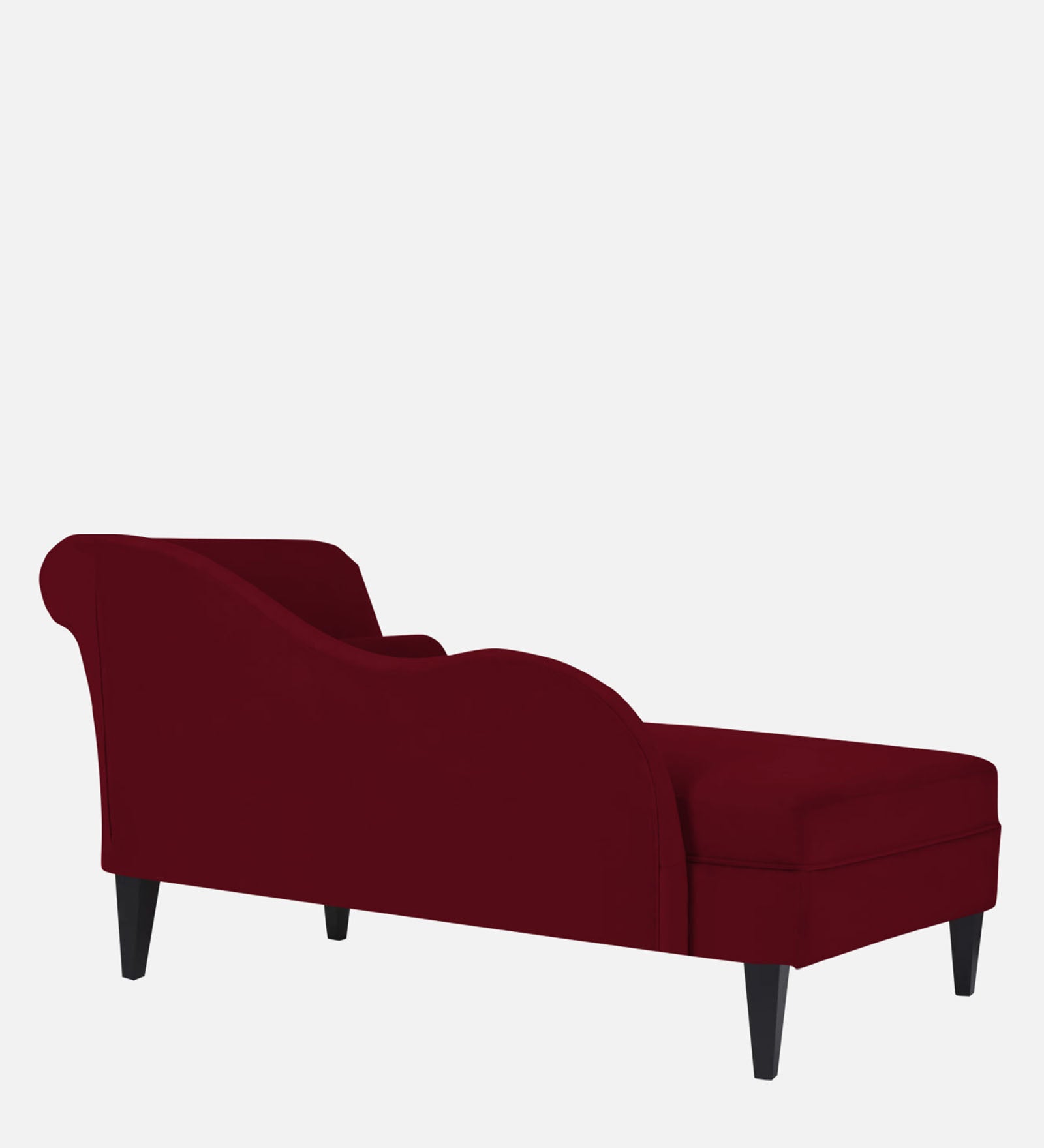 Rana Velvet RHS Chaise Lounger In Dark Maroon Colour - Febonic Living