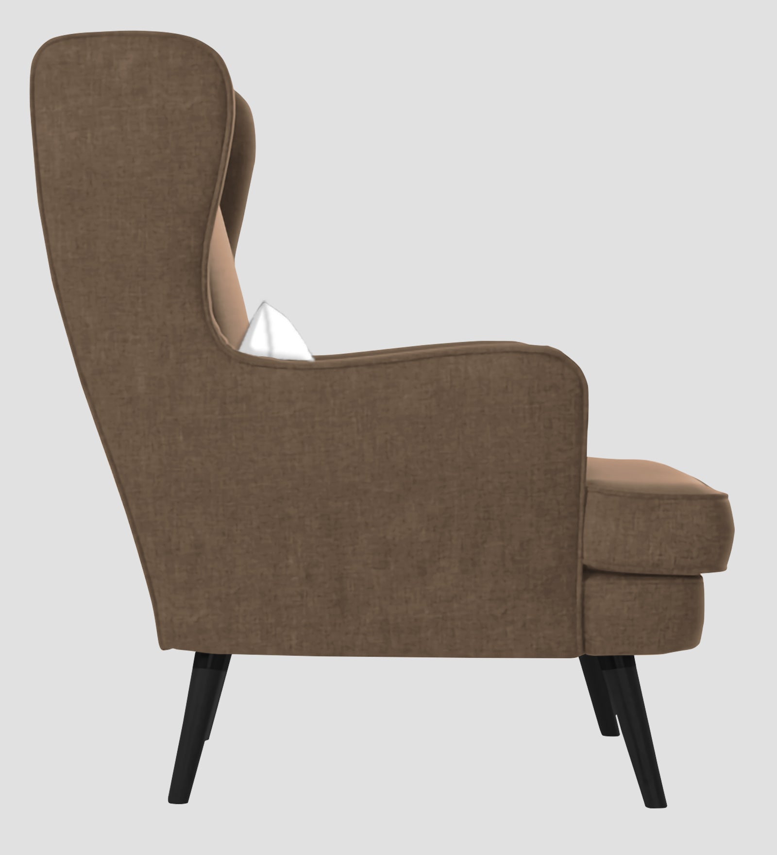Niya Velvet Wing Chair In Mocha Mouse Colour - Febonic Living