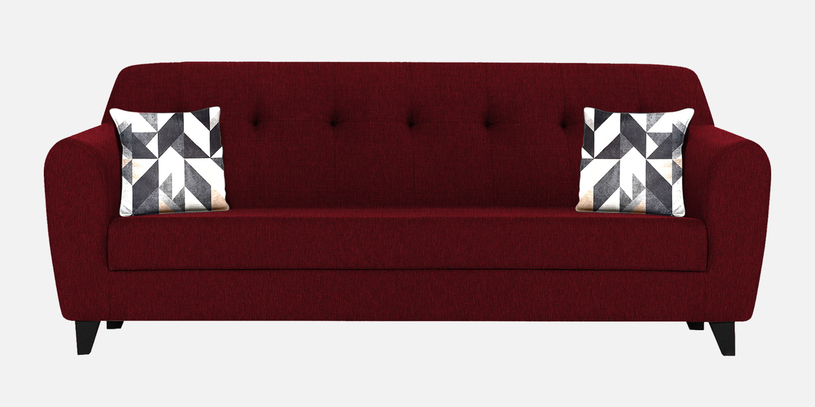 Melaan Fabric 3 Seater Sofa In Ruby Red Colour - Febonic Living