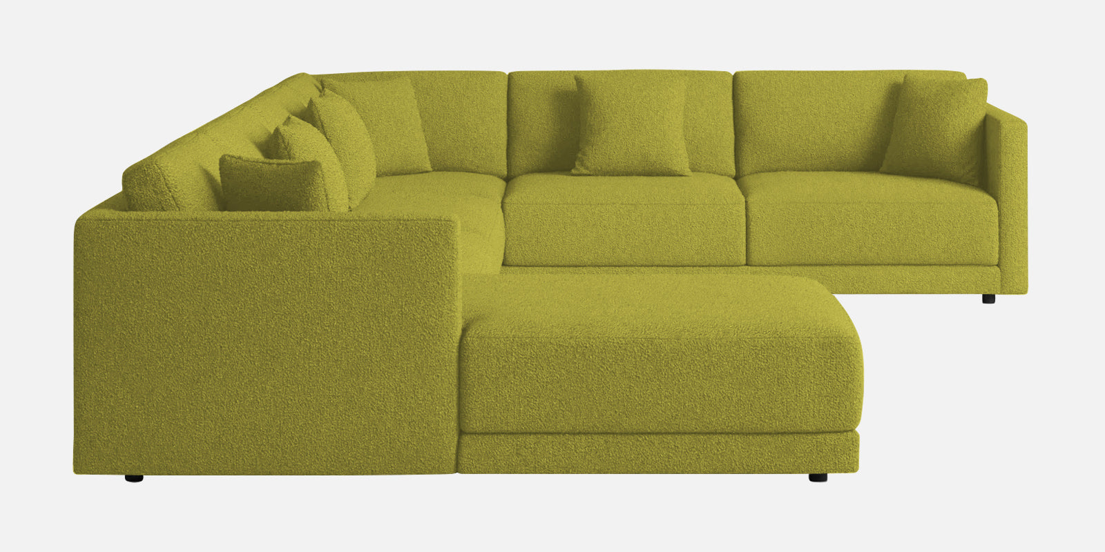 Carlin Fabric RHS 8 Seater Sectional Sofa In Parrot Green Colour - Febonic Living