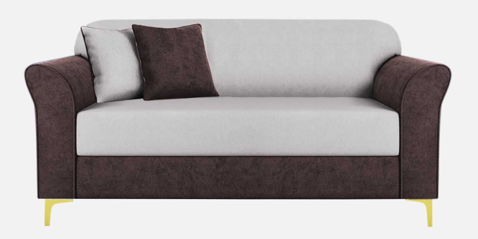 Jordan Velvet 2 Seater Sofa In Mocha Brown And Concreate Grey Colour - Febonic Living