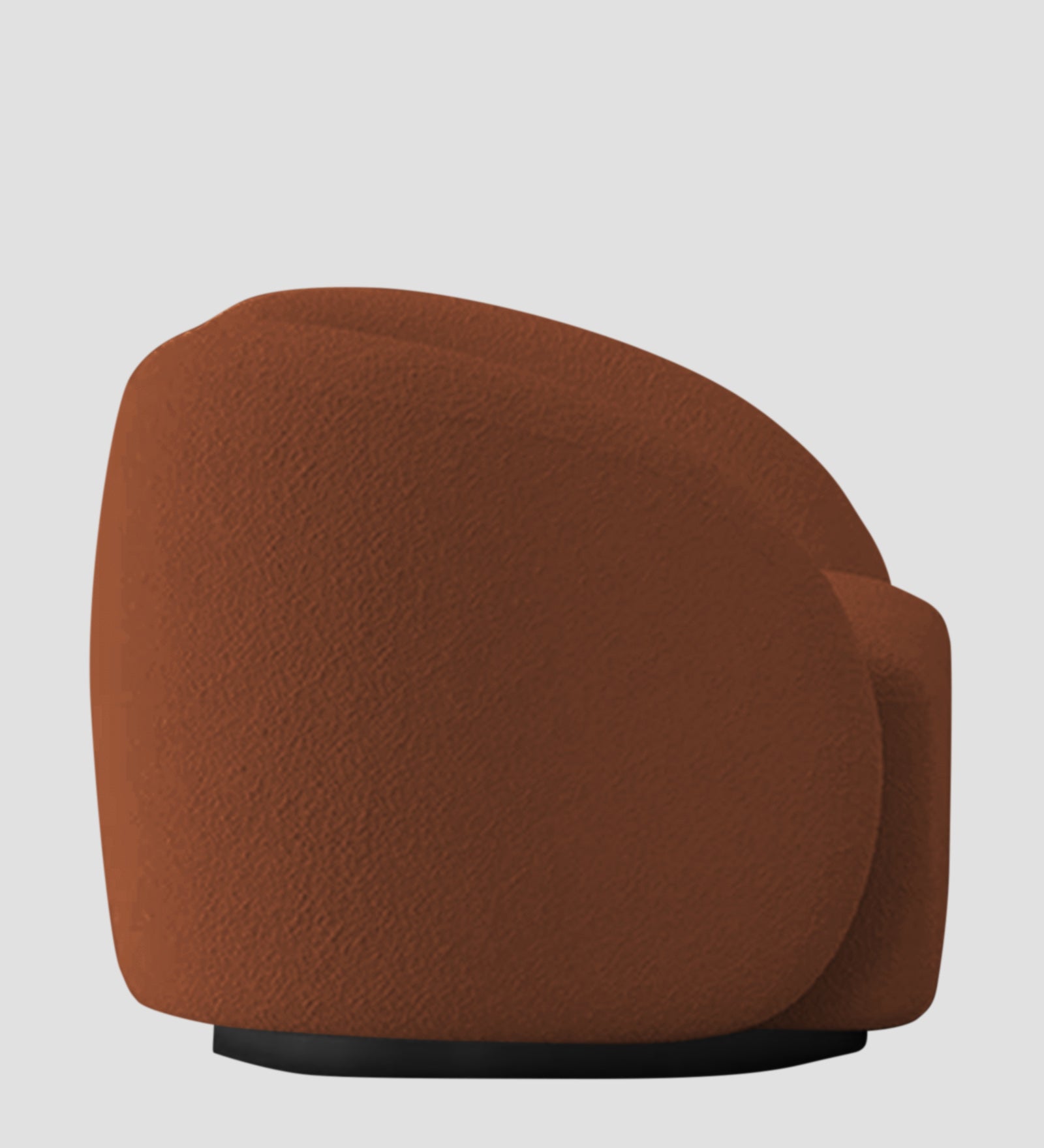 Miles Boucle Fabric Swivel Chair in Rust Orange Colour