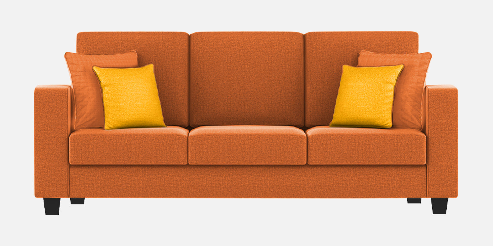 Nabi Fabric 3 Seater Sofa In Vivid Orange Colour - Febonic Living