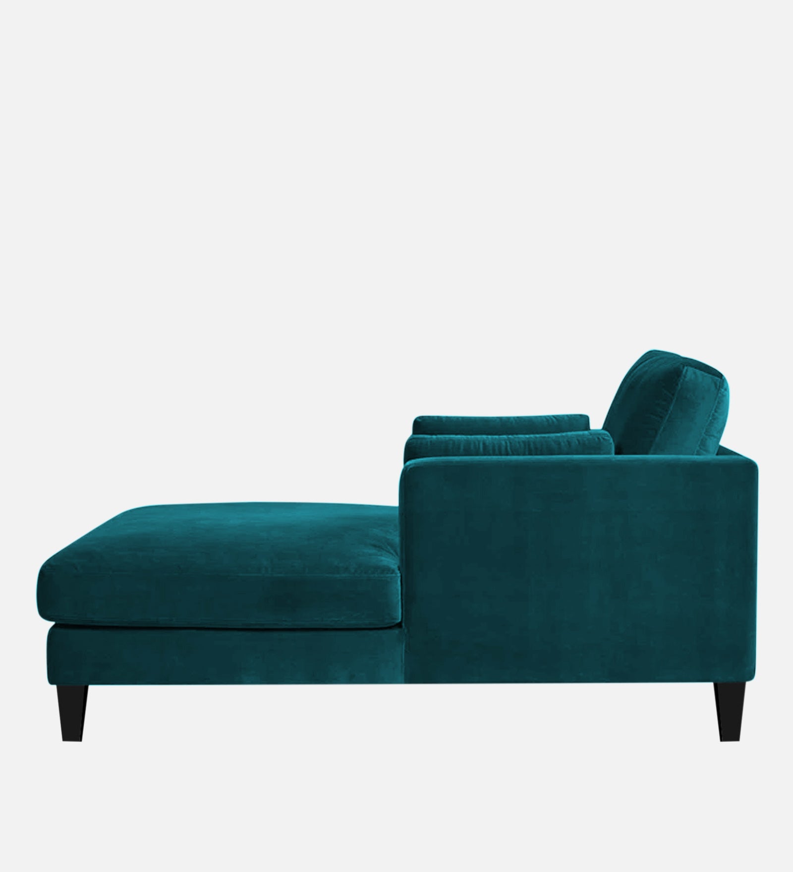 Makou Velvet Chaise Lounger In Pine Green Colour - Febonic Living