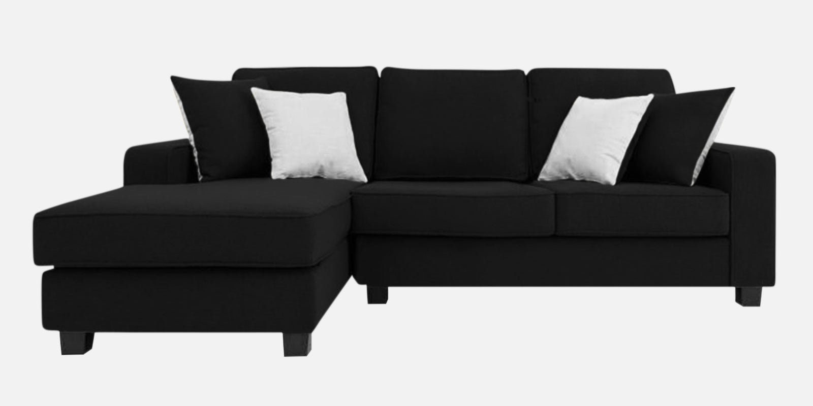 Ladybug Fabric RHS Sectional Sofa (2+Lounger) In Zed Black Colour - Febonic Living