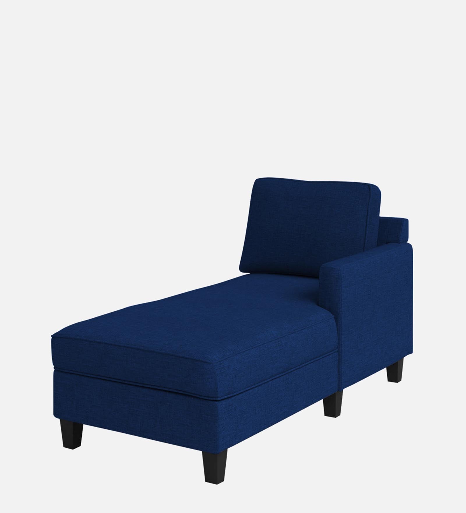 Royee Fabric RHS Chaise Lounger In Royal Blue Colour With Storage - Febonic Living