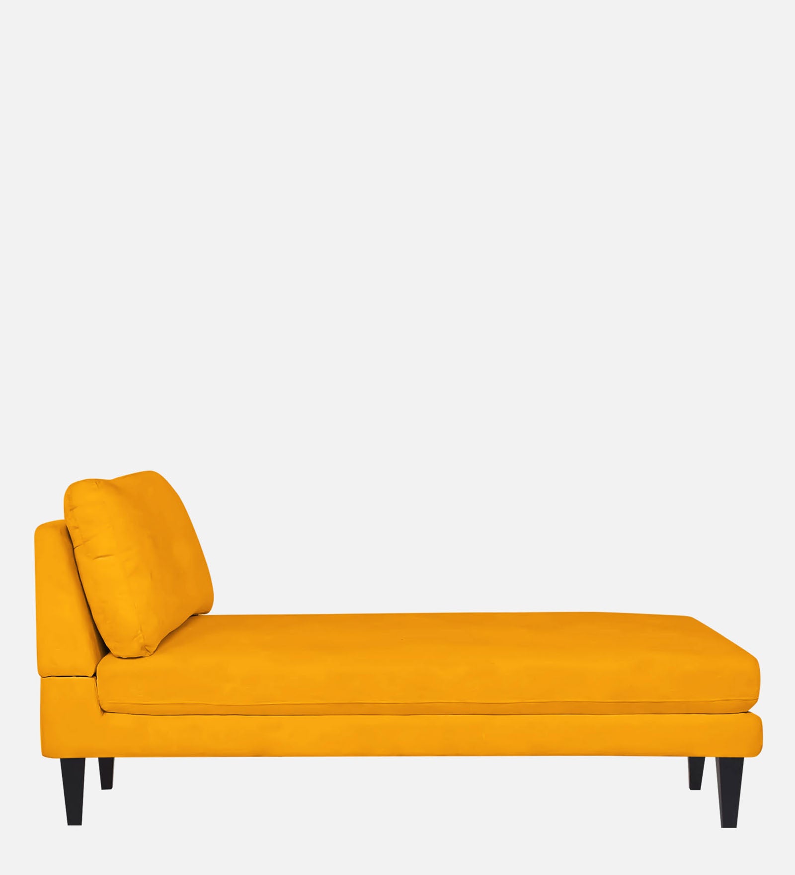 Nadia Fabric Armless Chaise Lounger In Bold Yellow Colour - Febonic Living