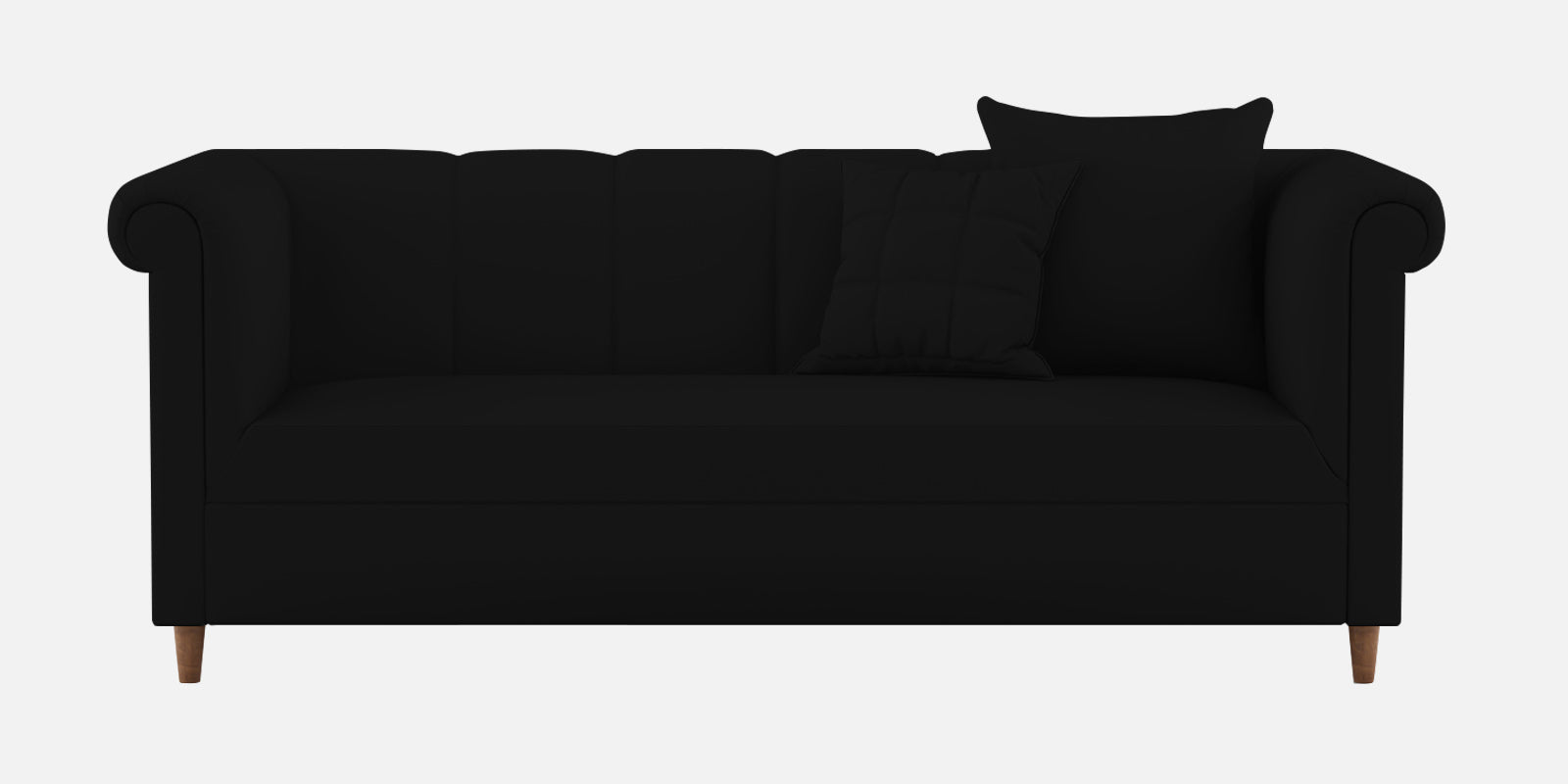 Rubi Velvet 3 Seater Sofa In Adam Black Colour - Febonic Living