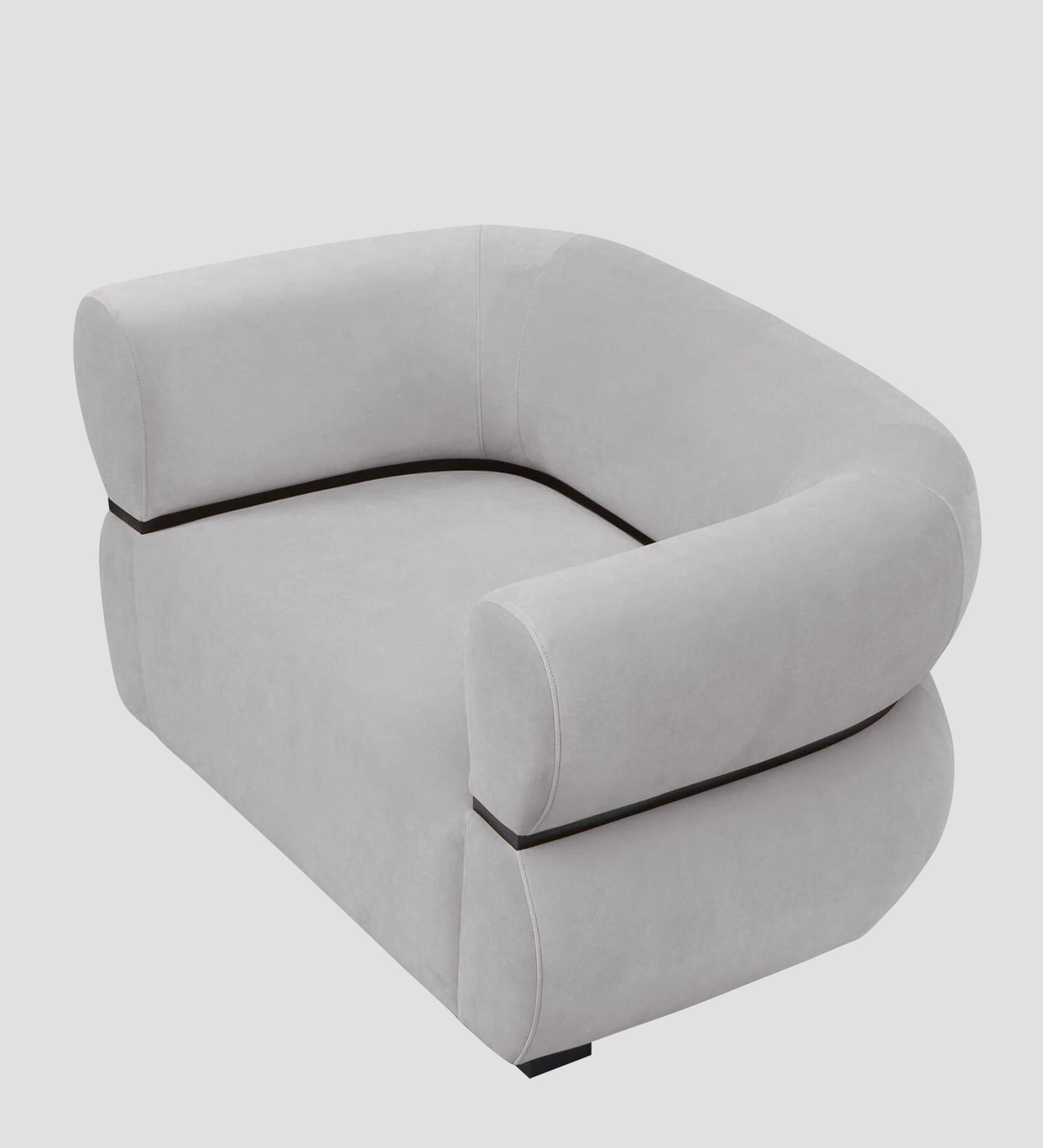 Kula Velvet 1 Seater Sofa In Concrete Grey Colour - Febonic Living