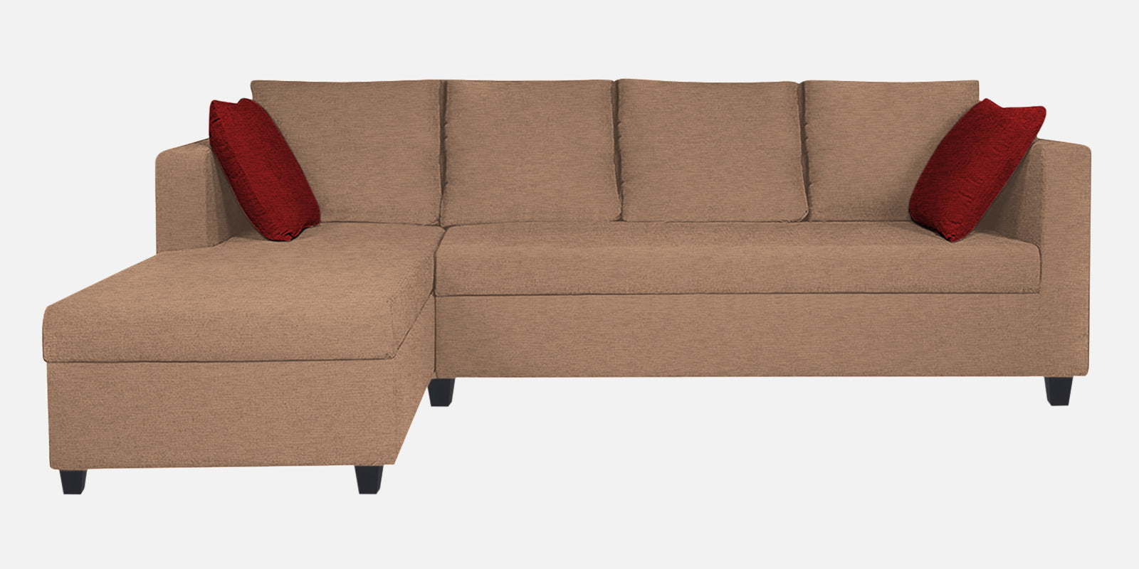 Nebula Fabric RHS Sectional Sofa (3+Lounger) In Cosmic Beige Colour - Febonic Living