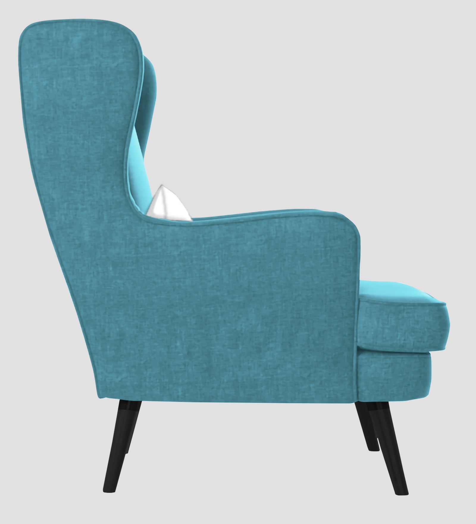 Niya Velvet Wing Chair In Aqua Blue Colour - Febonic Living