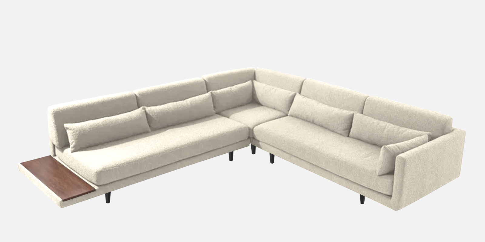 Malta Fabric 6 Seater RHS Corner Sofa In Ivory cream Colour - Febonic Living