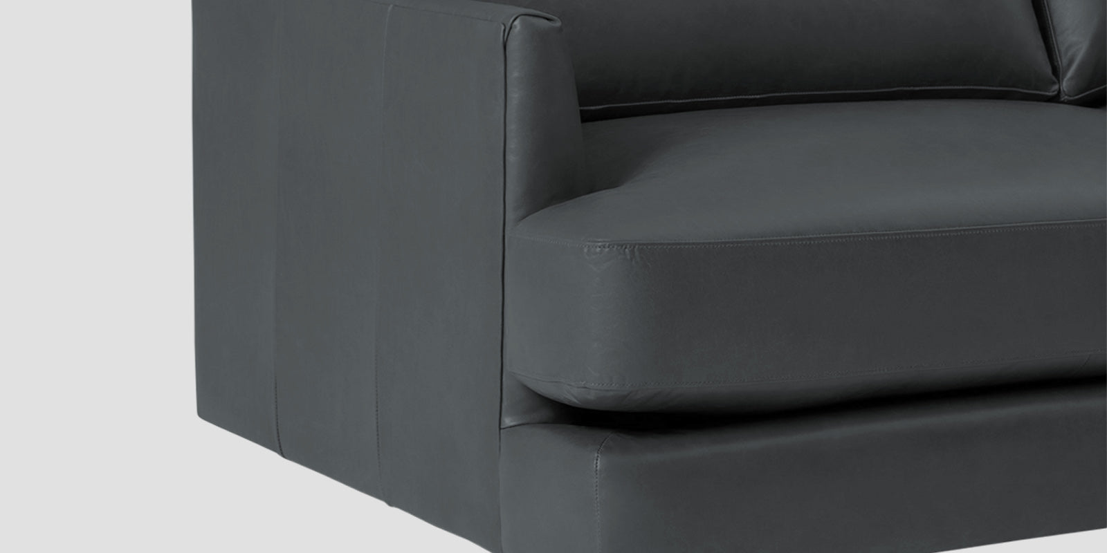 Sterio Leatherette 2 Seater Sofa In Pepper Grey Colour - Febonic Living