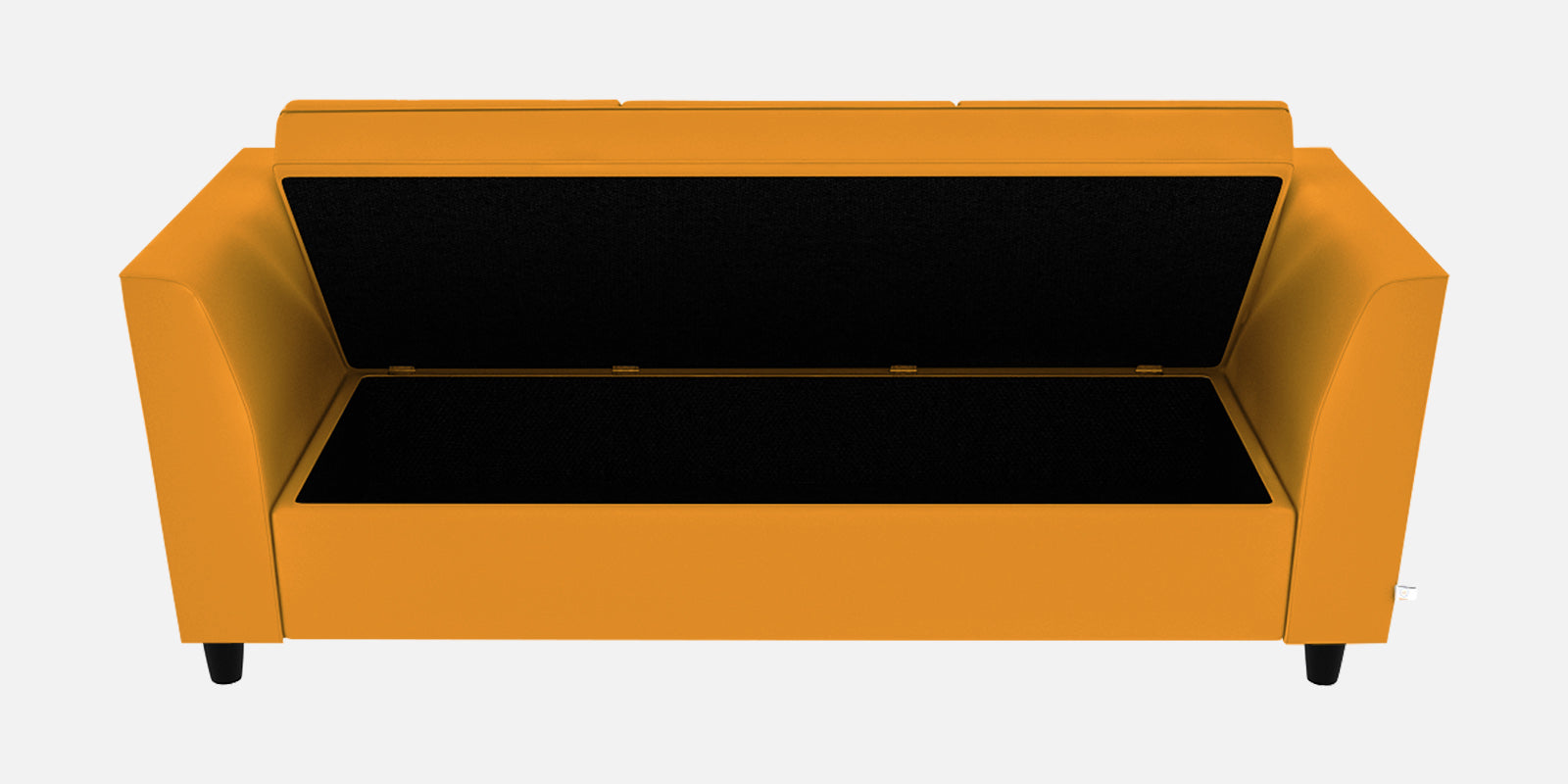 Bristo Velvet 3 Seater Sofa In safforn yellow Colour With Storage - Febonic Living