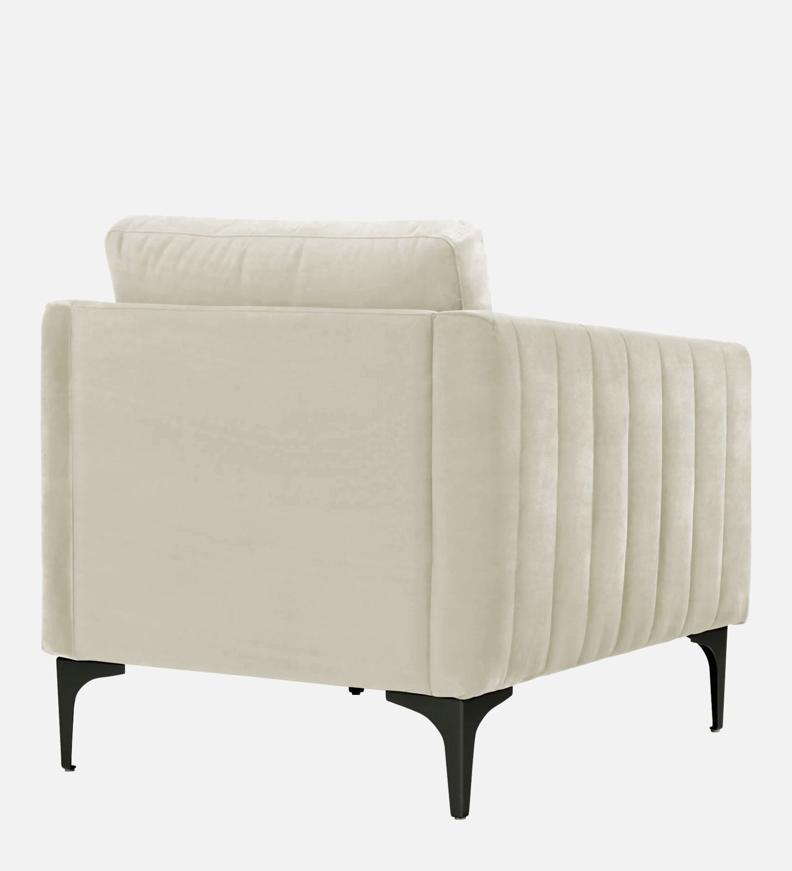 Haru Velvet 1 Seater Sofa In Warm White Colour - Febonic Living