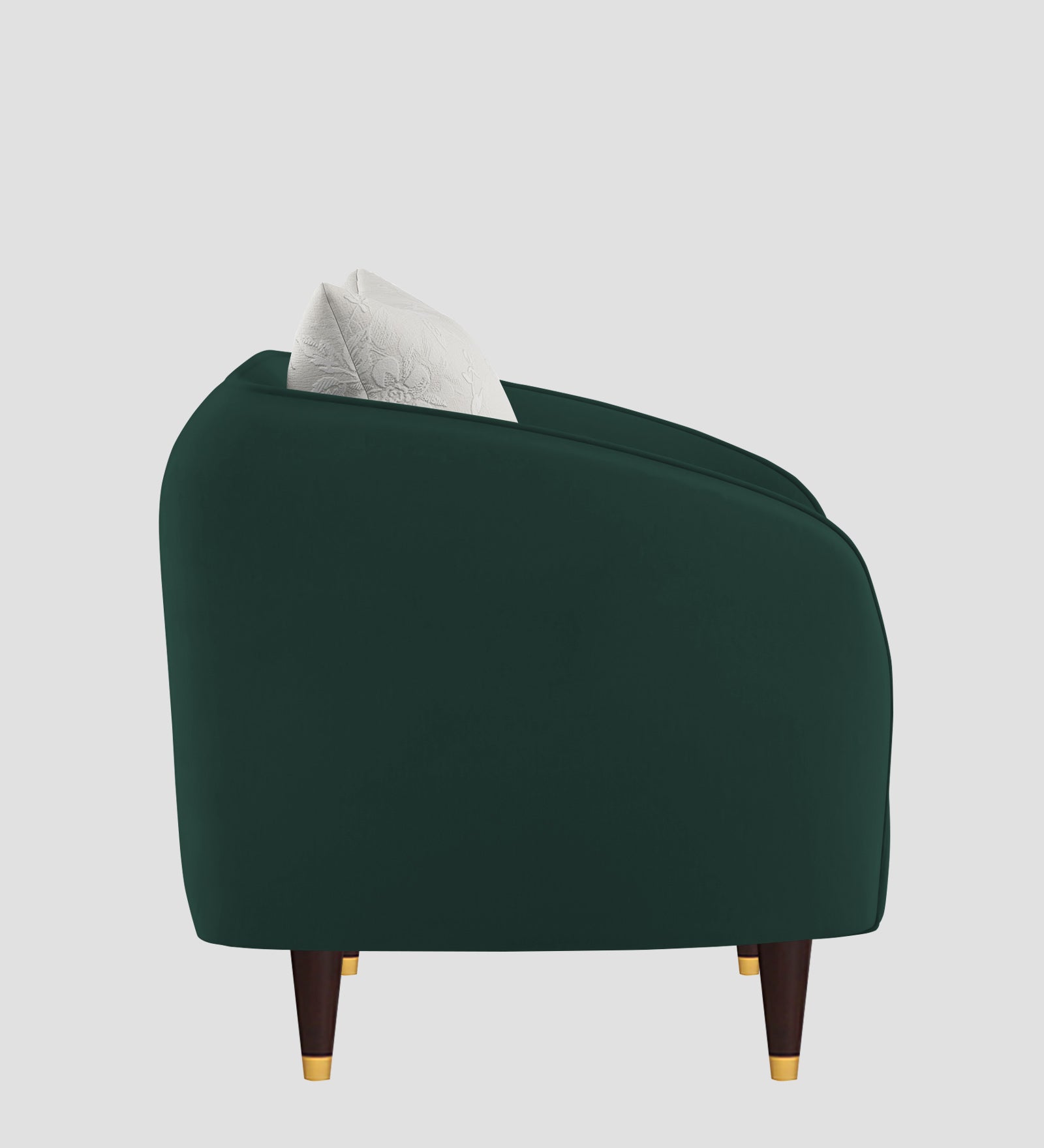 Hairo Velvet 1 Seater Sofa In Forest Green Colour - Febonic Living