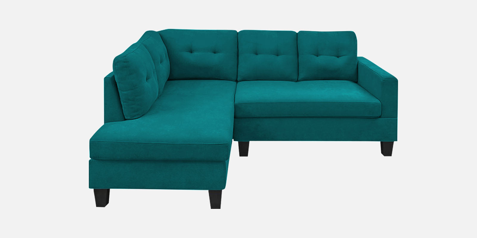 Thomas Fabric RHS Sectional Sofa (2+Lounger) In Sea Green Colour - Febonic Living
