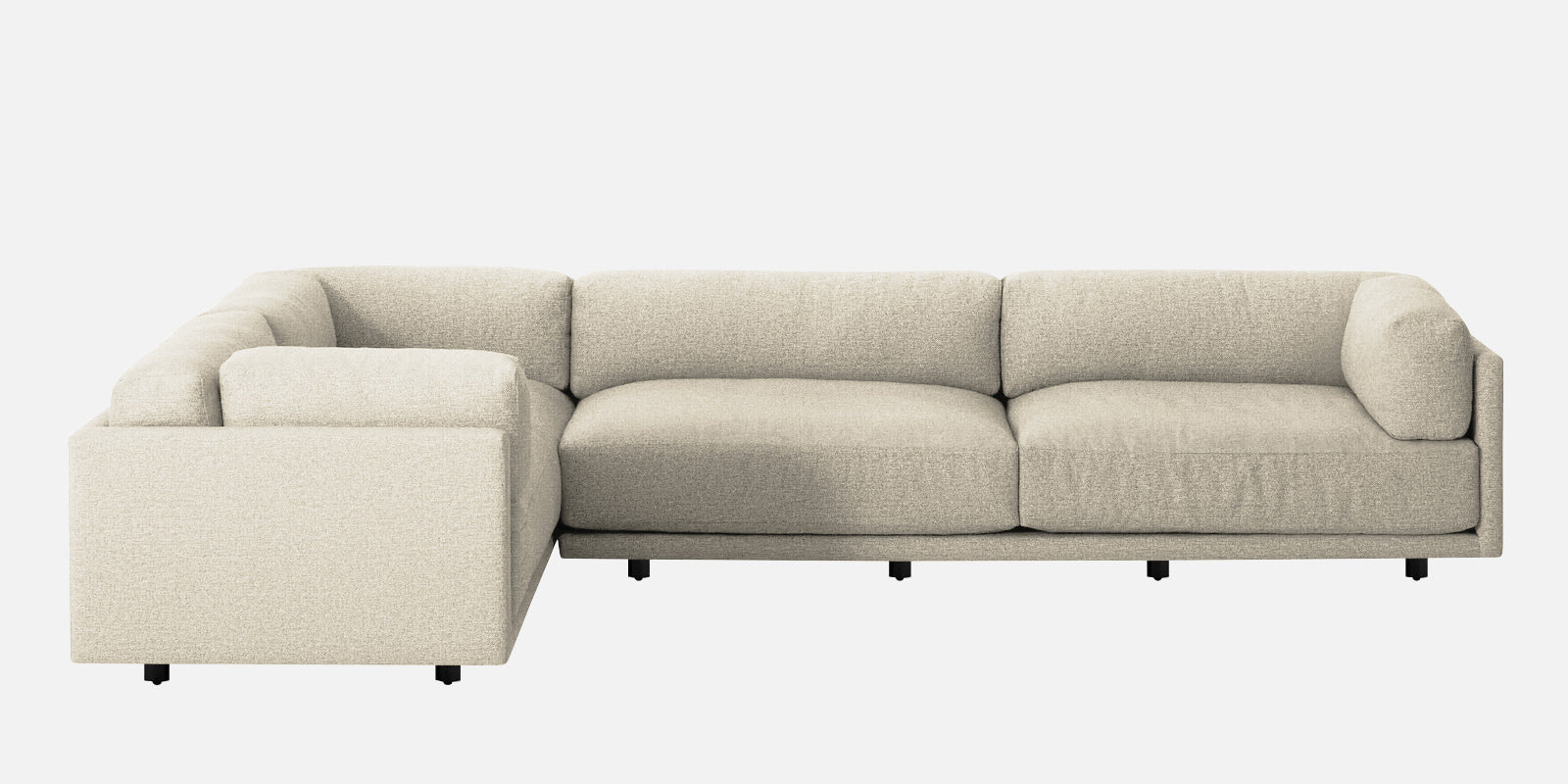 Nixon Fabric 6 Seater LHS Corner Sofa In Ivory Cream Colour - Febonic Living