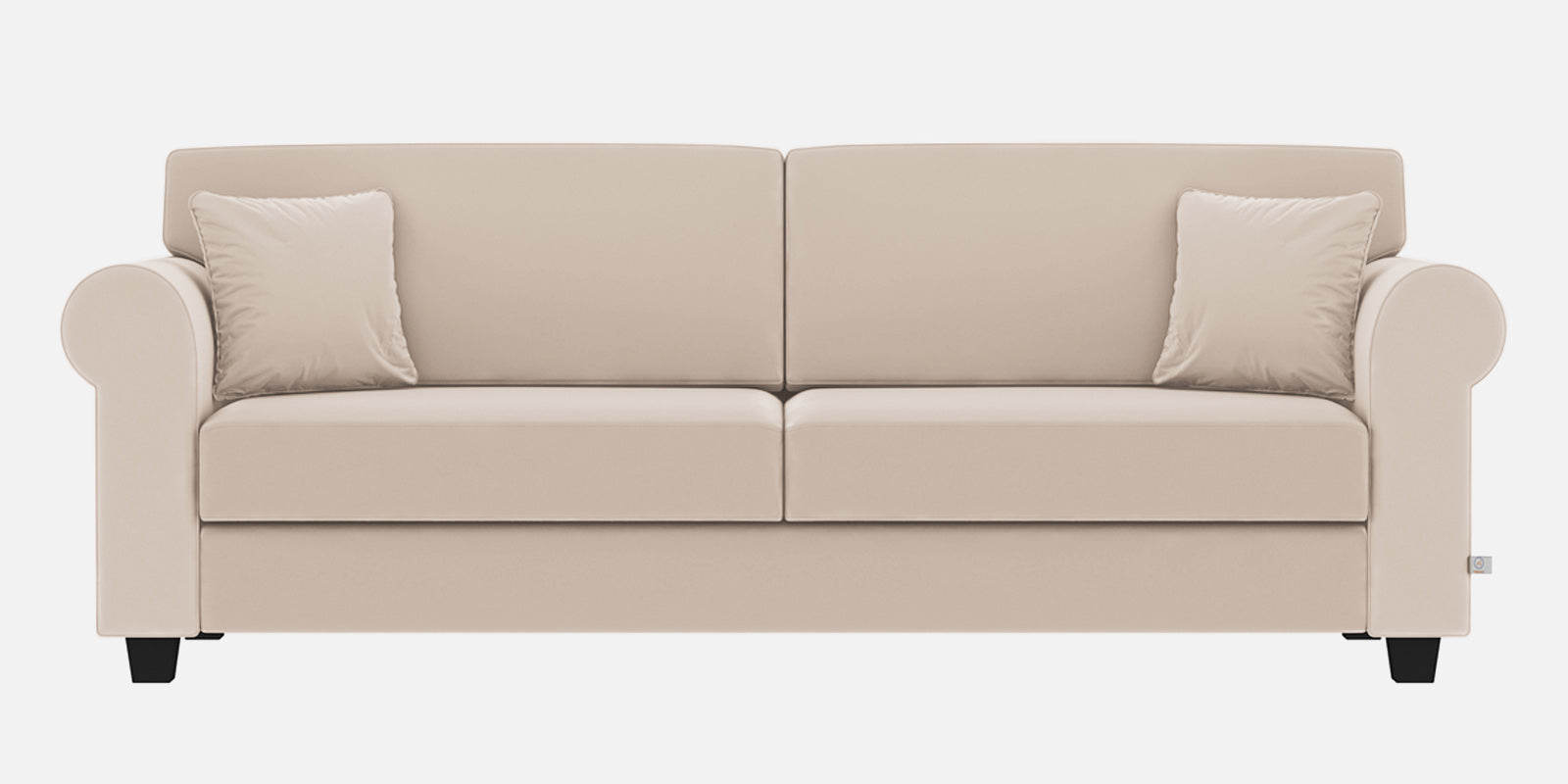 Numonk Velvet 3 Seater Sofa In Camel Beige Colour - Febonic Living