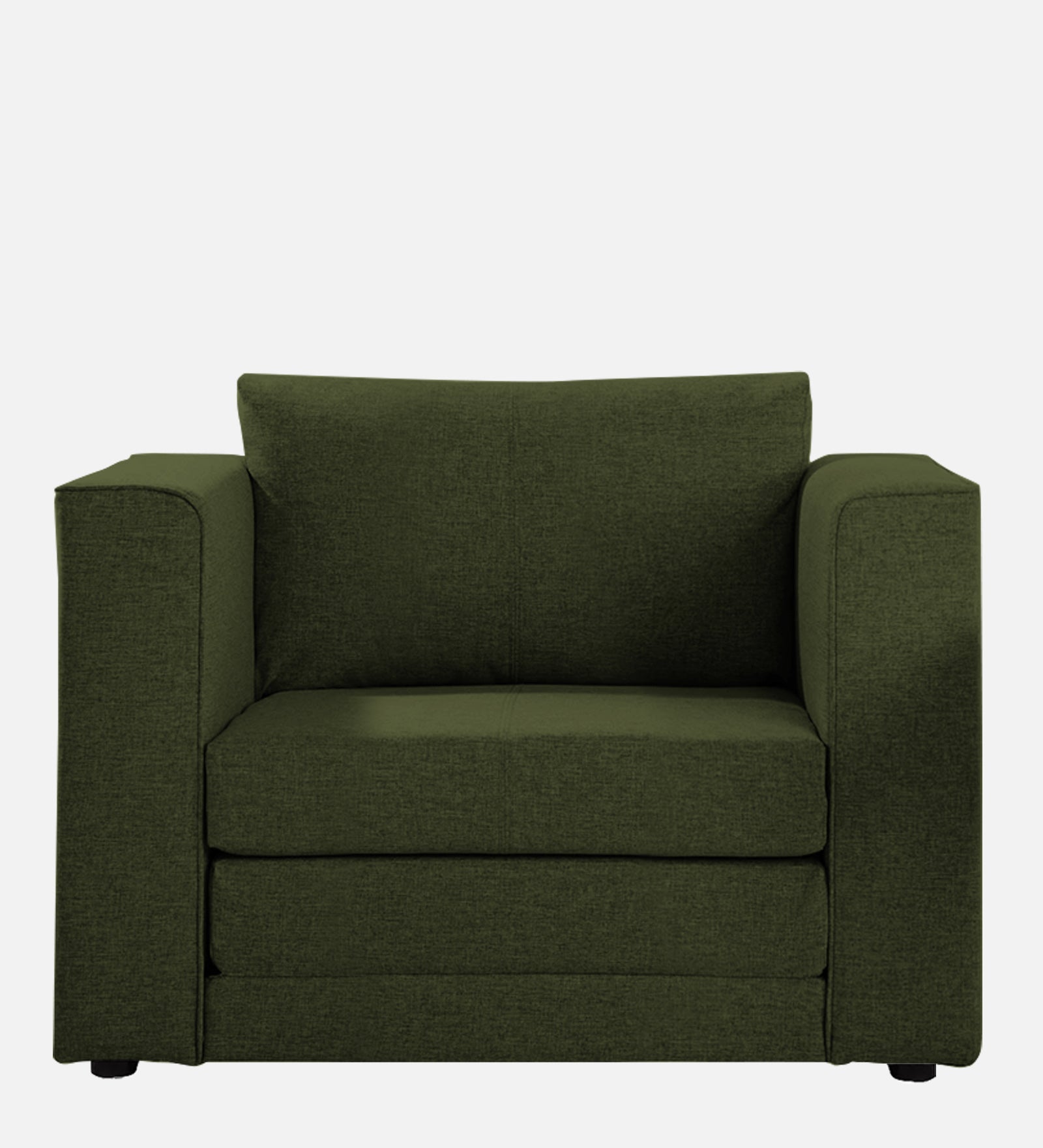 Kenia Fabric 1 Seater Foldable Sofa Cum Bed In Olive Green Colour - Febonic Living