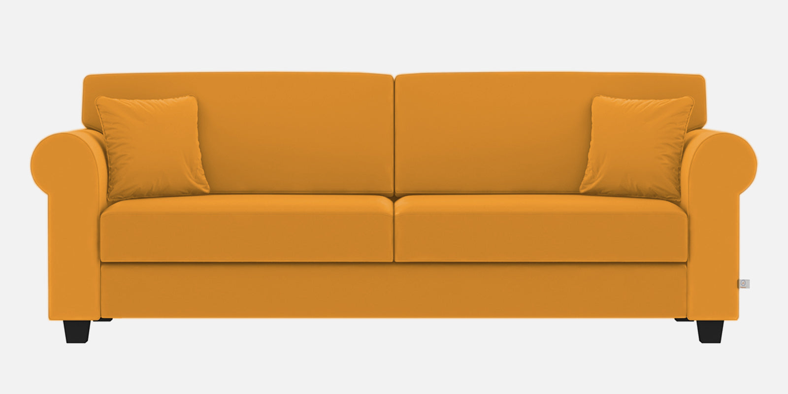 Numonk Velvet 3 Seater Sofa In Safforn Yellow Colour - Febonic Living