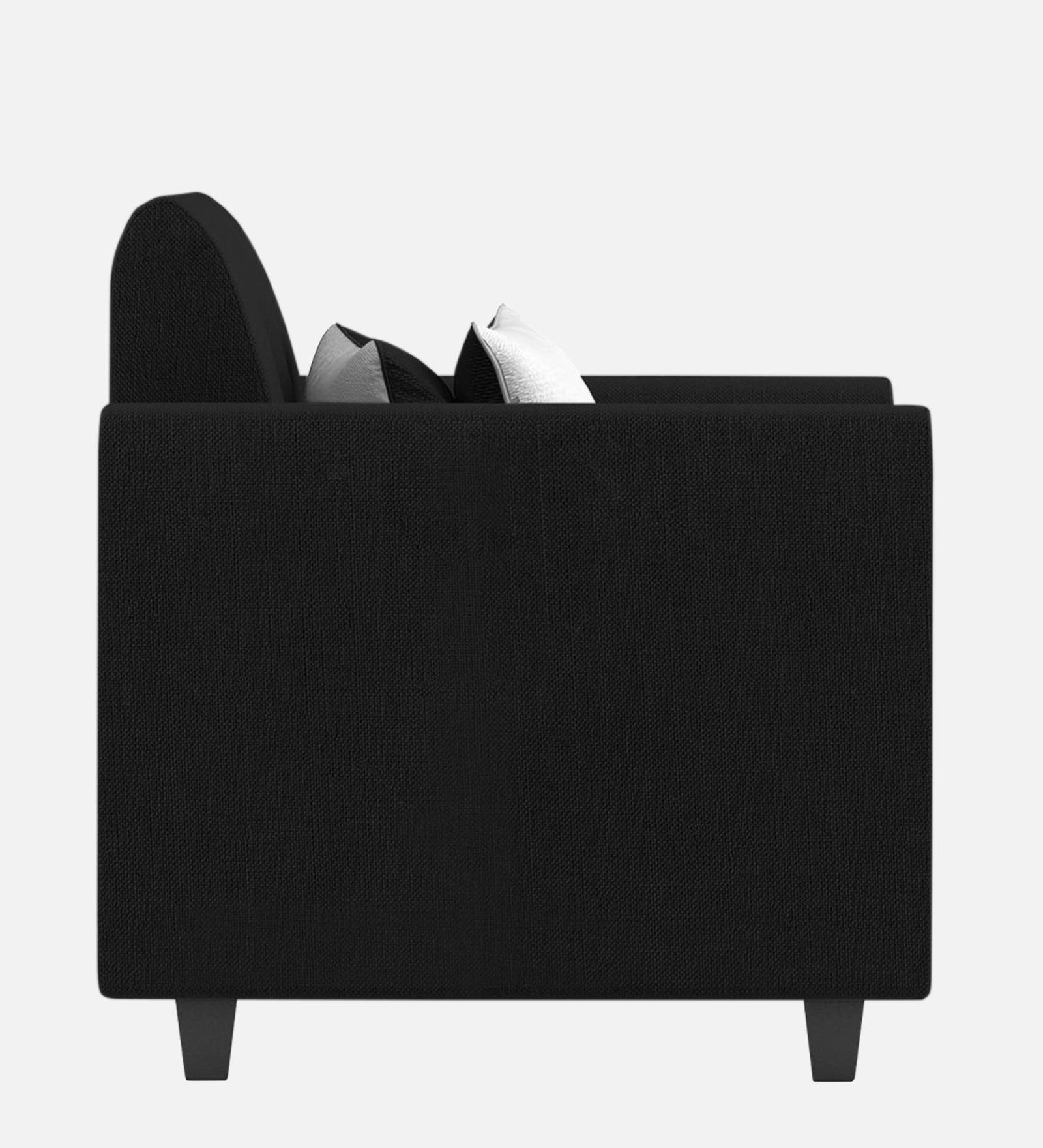 Denmark Fabric 1 Seater Sofa in Zed Black Colour