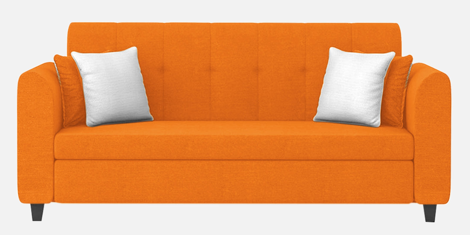 Denmark Fabric 3 Seater Sofa In Vivid Orange Colour - Febonic Living