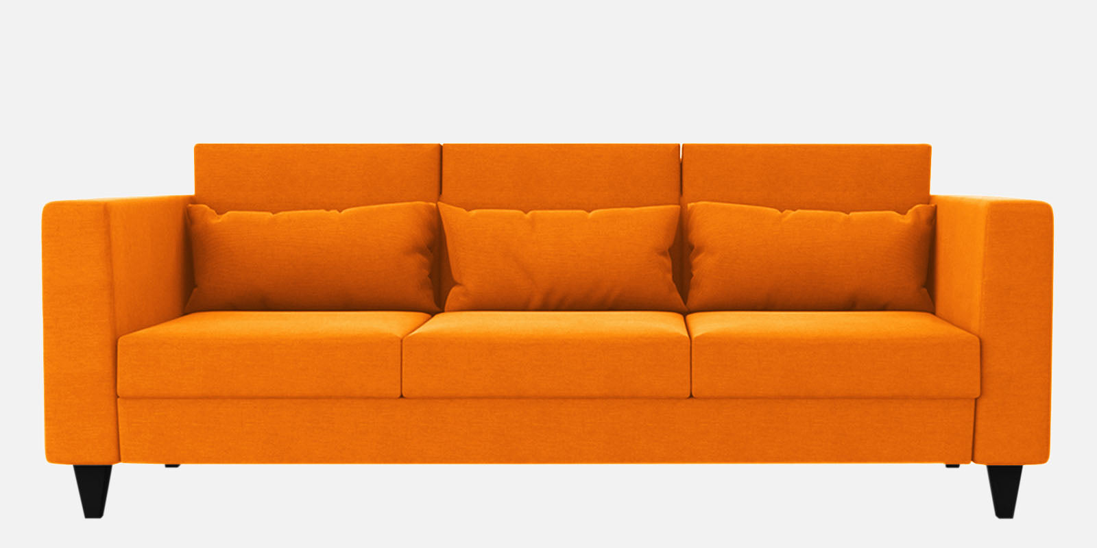 Nipul Fabric 3 Seater Sofa In Vivid Orange Colour - Febonic Living